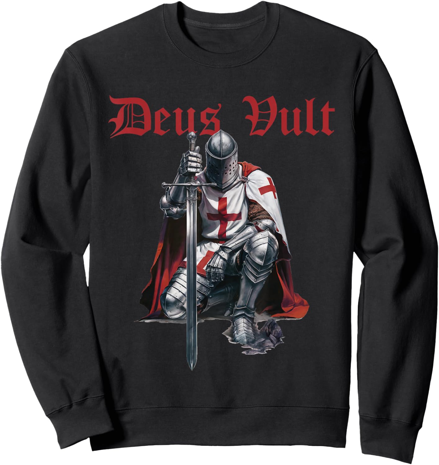 Deus Vult Knights Templar Crusades Sweatshirt - Sweatshirt | Black