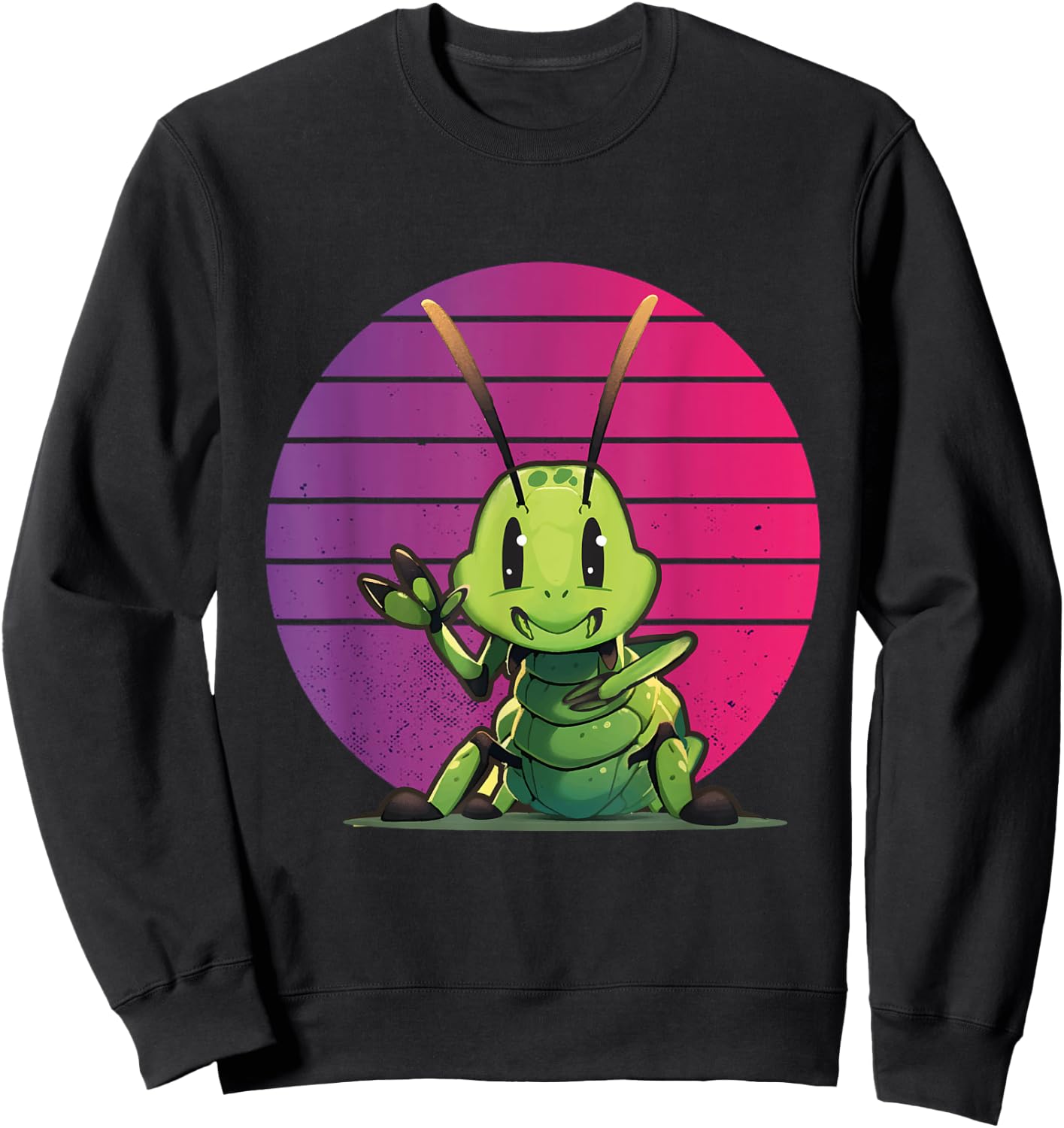 Peace Love Cricket Insects Peace Hand Bug Insect Nature Sweatshirt - Sweatshirt | Black