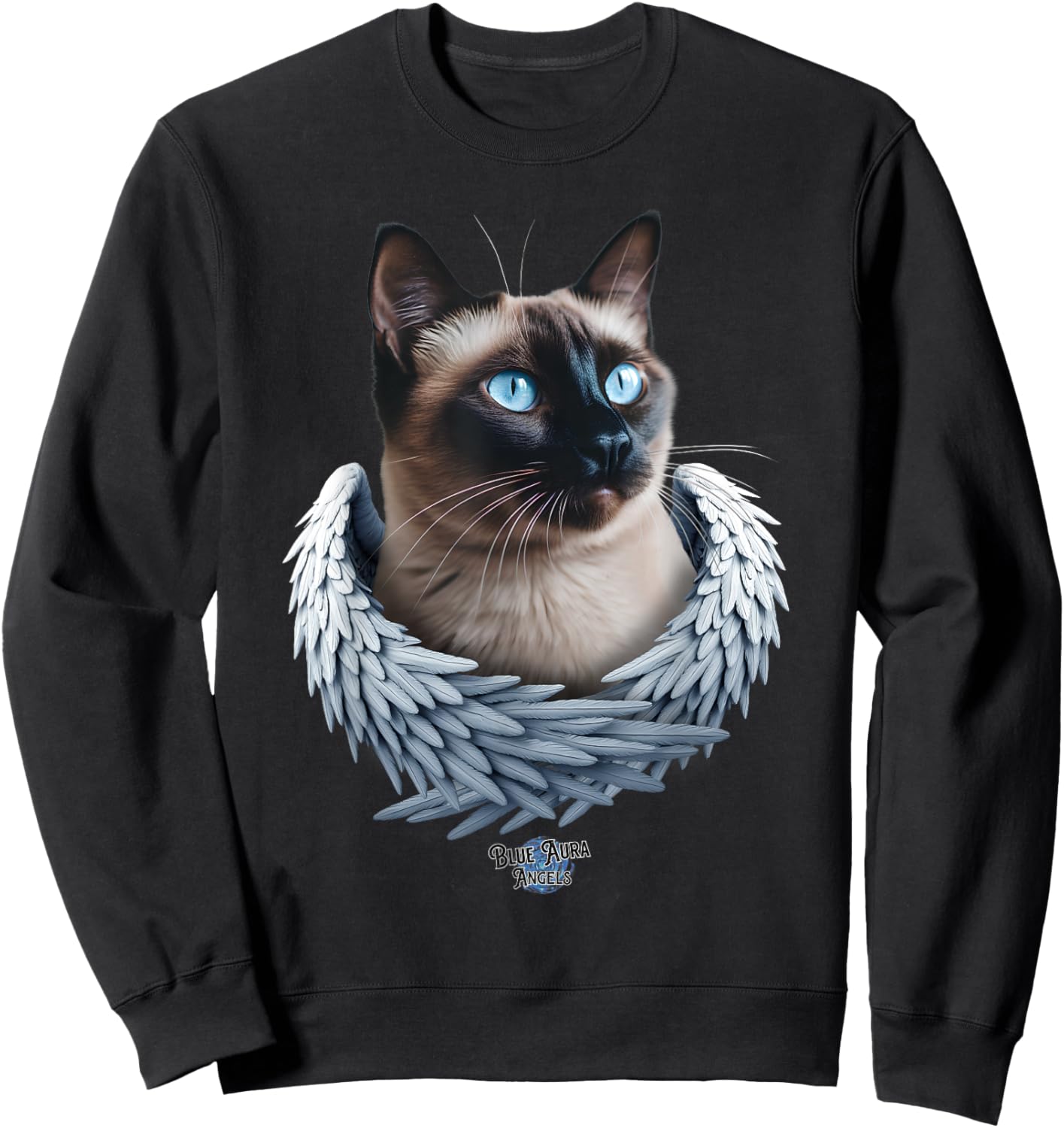 Siamese Cat Memorial Angel Sweatshirt - Sweatshirt | Black