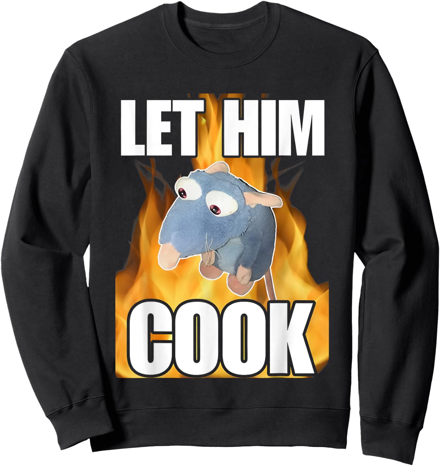 Rat Let Him Cook Funny Women Sweatshirt - Sweatshirt | Black