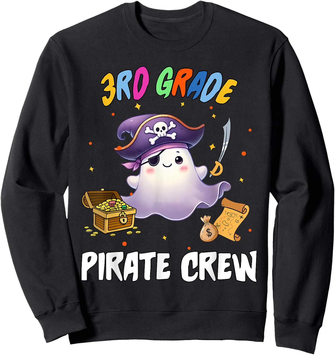 Third Grade Pirate Crew Halloween School Party Costume Sweatshirt - Sweatshirt | Black