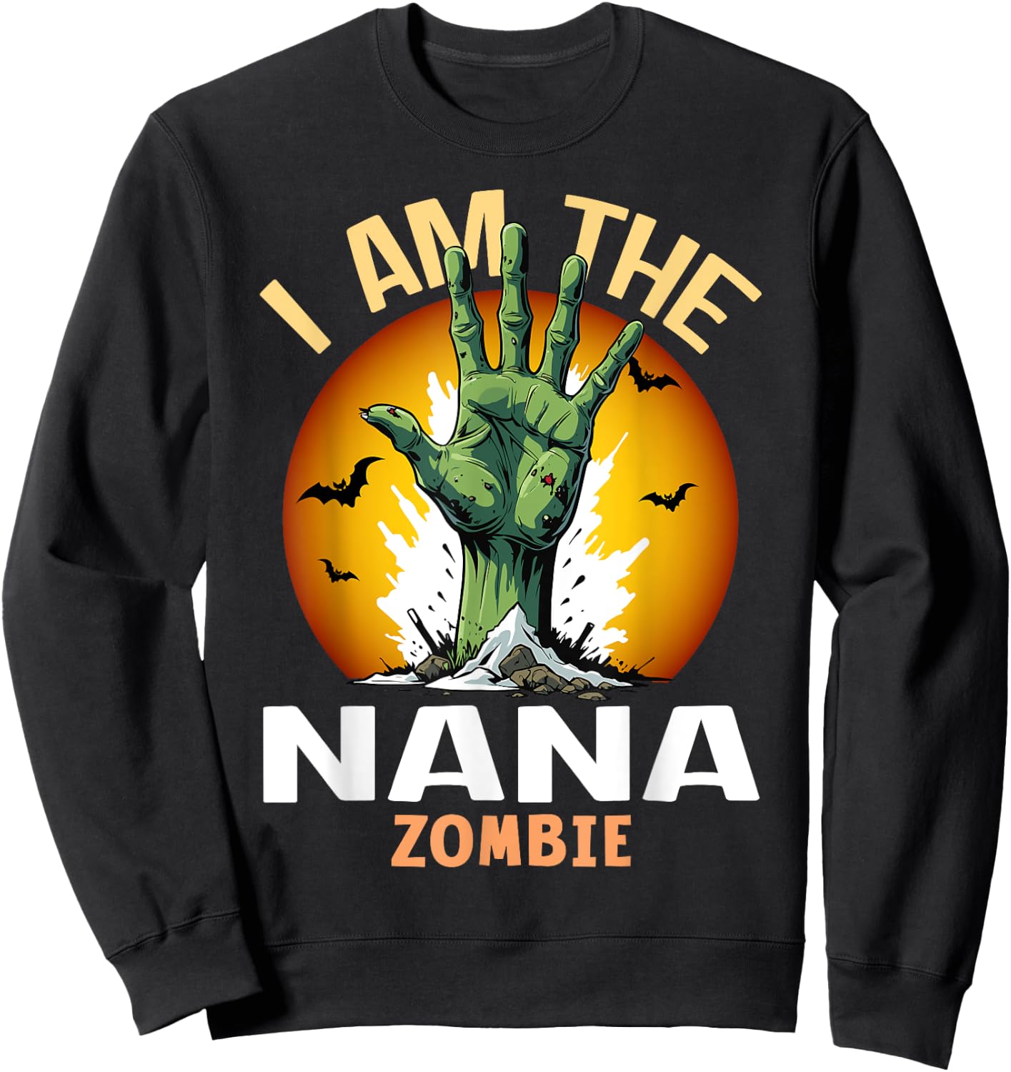 Halloween Matching Nana Zombie Costume Sweatshirt - Sweatshirt | Black