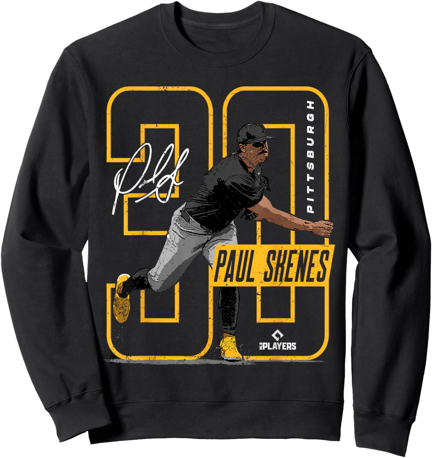 Paul Skenes | Pittsburgh Baseball Players | MLBPSK3002 Sweatshirt - Sweatshirt | Black