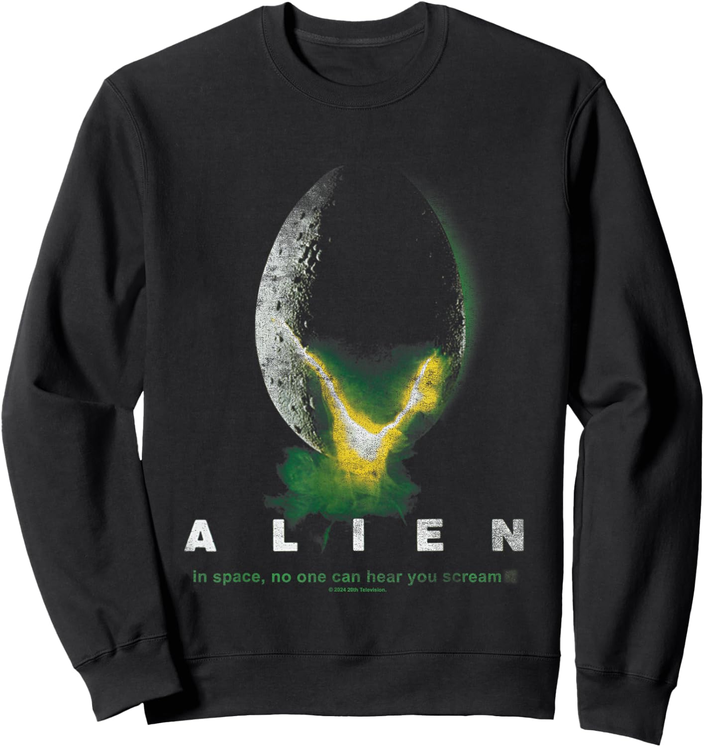 Aliens In Space No One Can Hear You Scream Distressed Logo Sweatshirt - Sweatshirt | Black