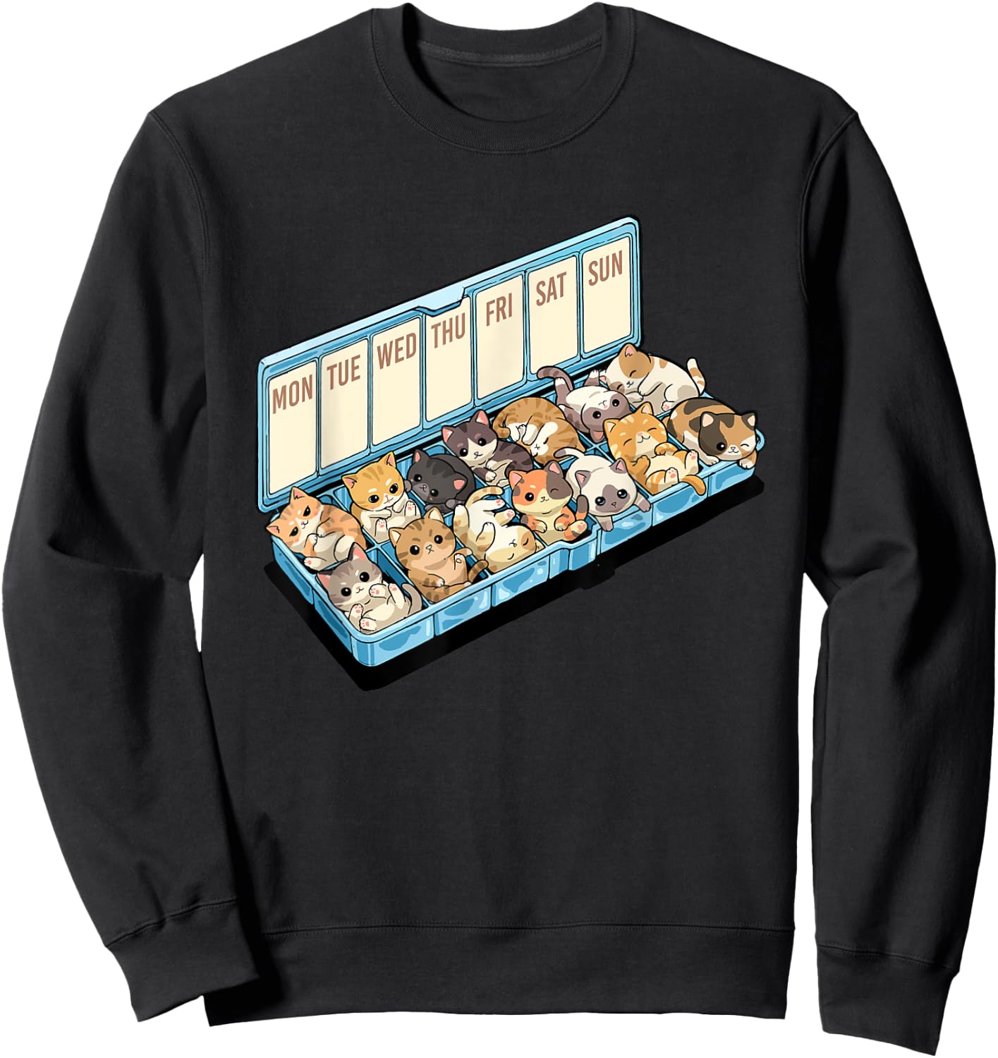 Cats Happiness Medicine Cute Cat Lovers Design Men Women Kids Sweatshirt - Sweatshirt | Black