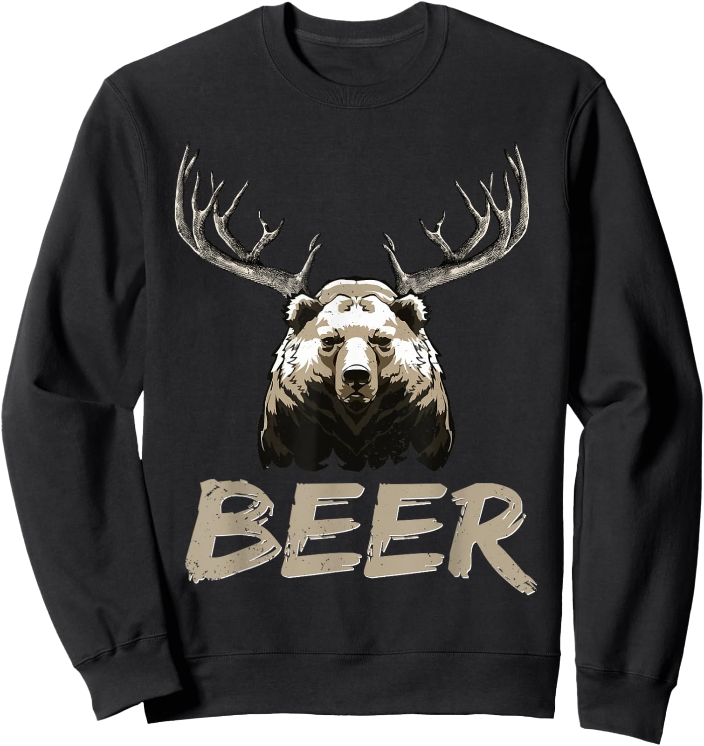 Bear Deer Beer Beer Lovers Drinkers Men Women Sweatshirt - Sweatshirt | Black