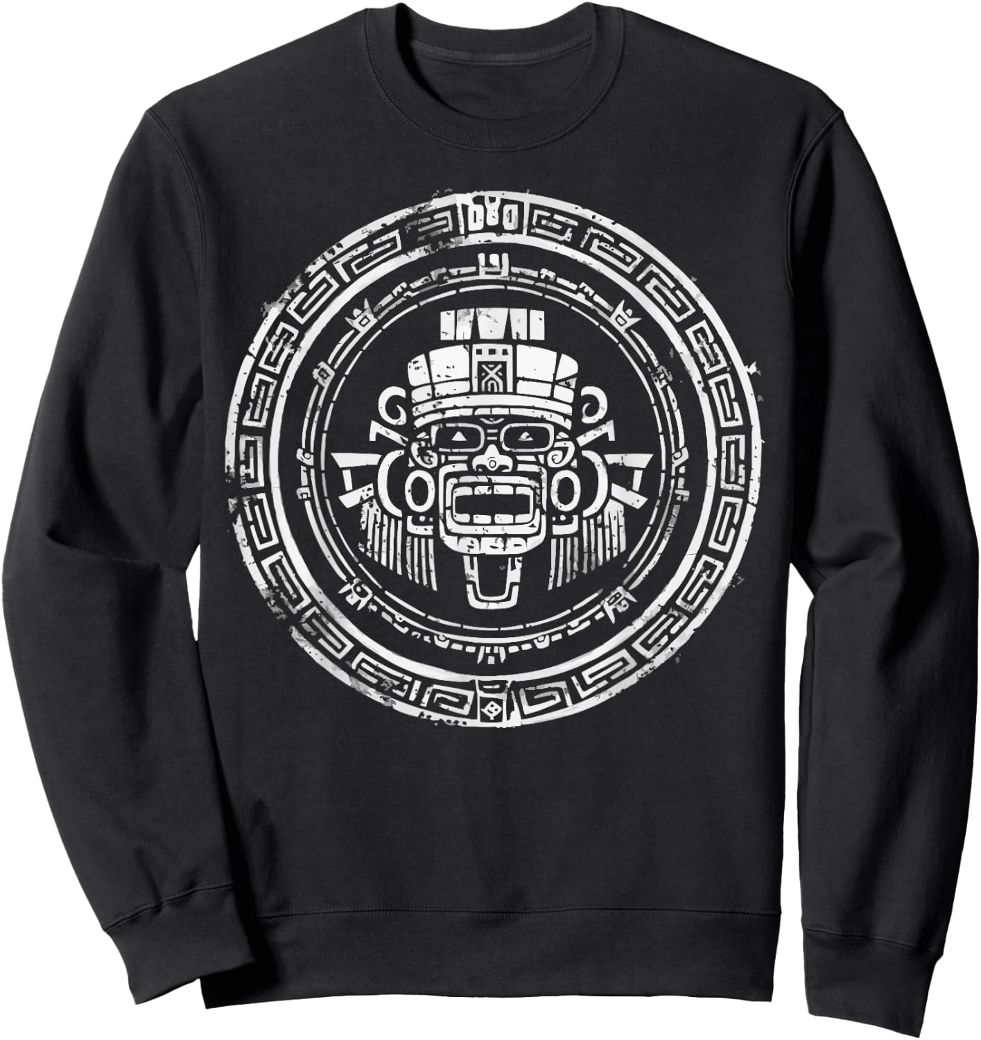Aztec God Aztec Culture Mayan Indigenous Tlaloc Statue Sweatshirt - Sweatshirt | Black