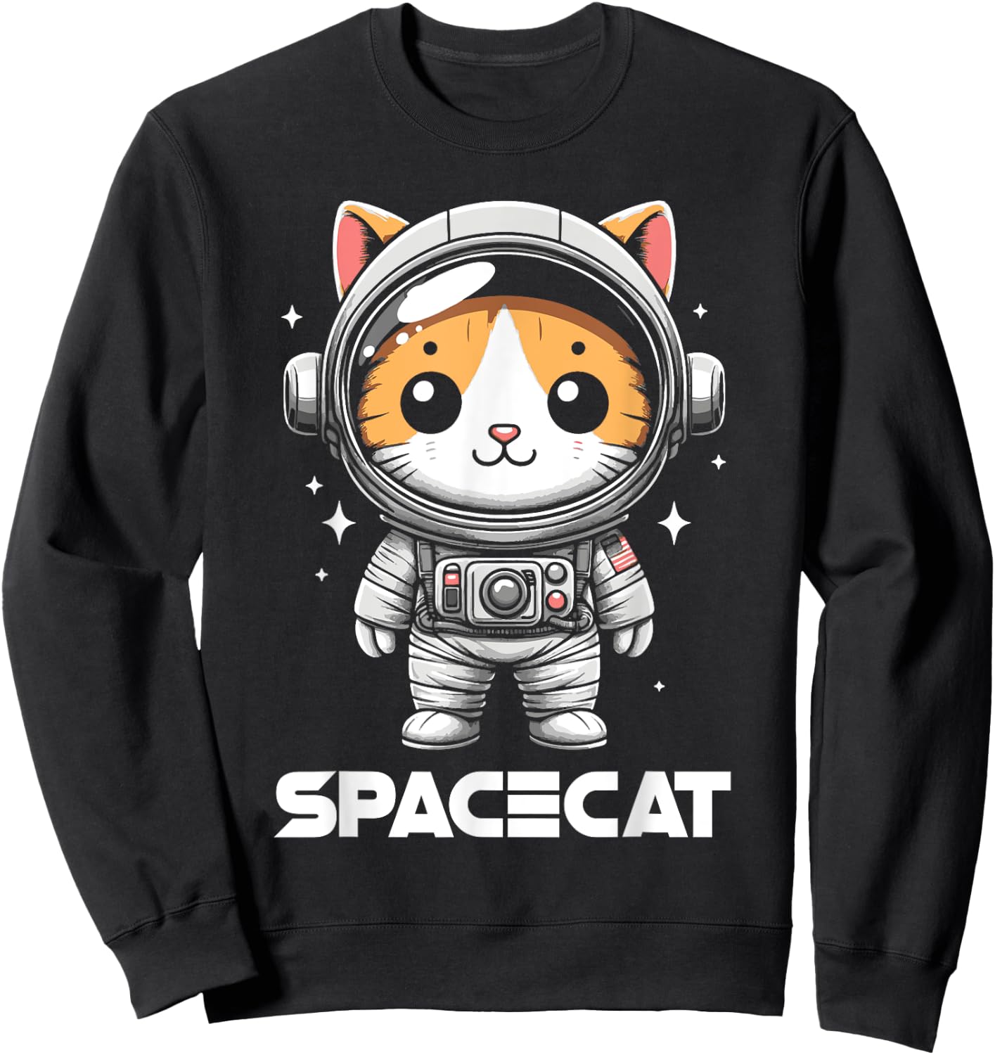 Spacecat Astronaut Cat Kitten Spaceman Cosmonaut Sweatshirt - Sweatshirt | Black