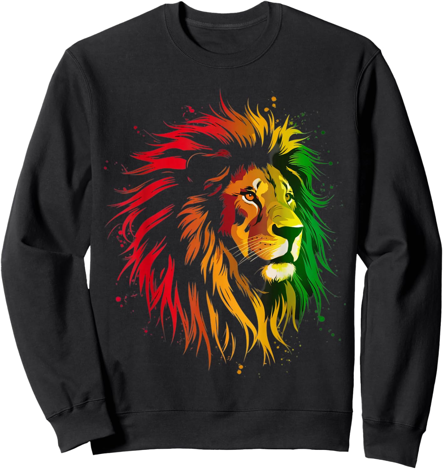 Jamaican Lion Jamaican Rasta Flag Lion Of Judah Reggae Music Sweatshirt - Sweatshirt | Black