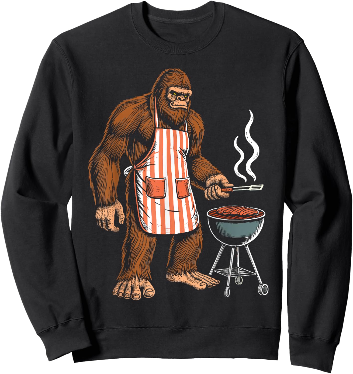 Bbq Men Funny Sasquatch Barbeque Bigfoot Bbq Sweatshirt - Sweatshirt | Black