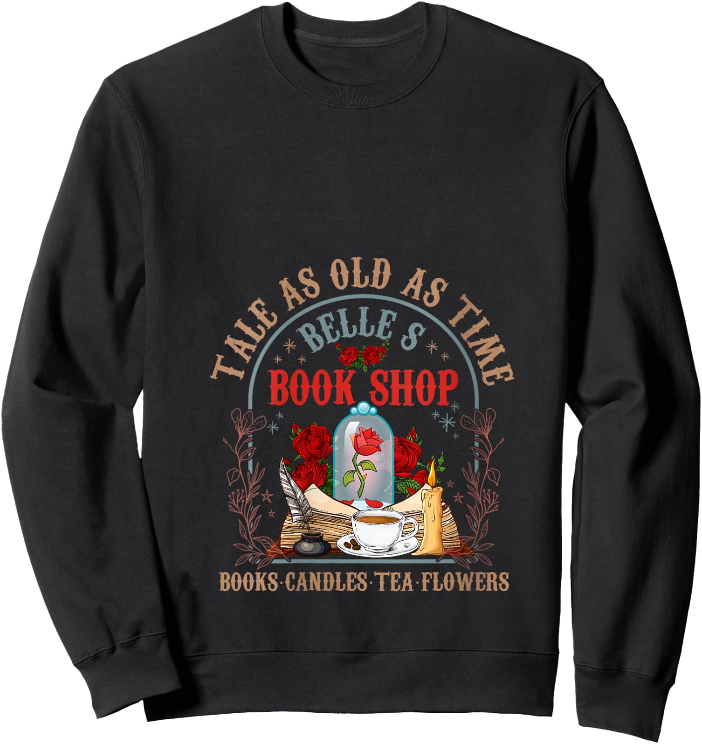 Tale As Old As Time Belle's Book Shop Book Coffee Book Lover V-Neck Sweatshirt - Sweatshirt | Black