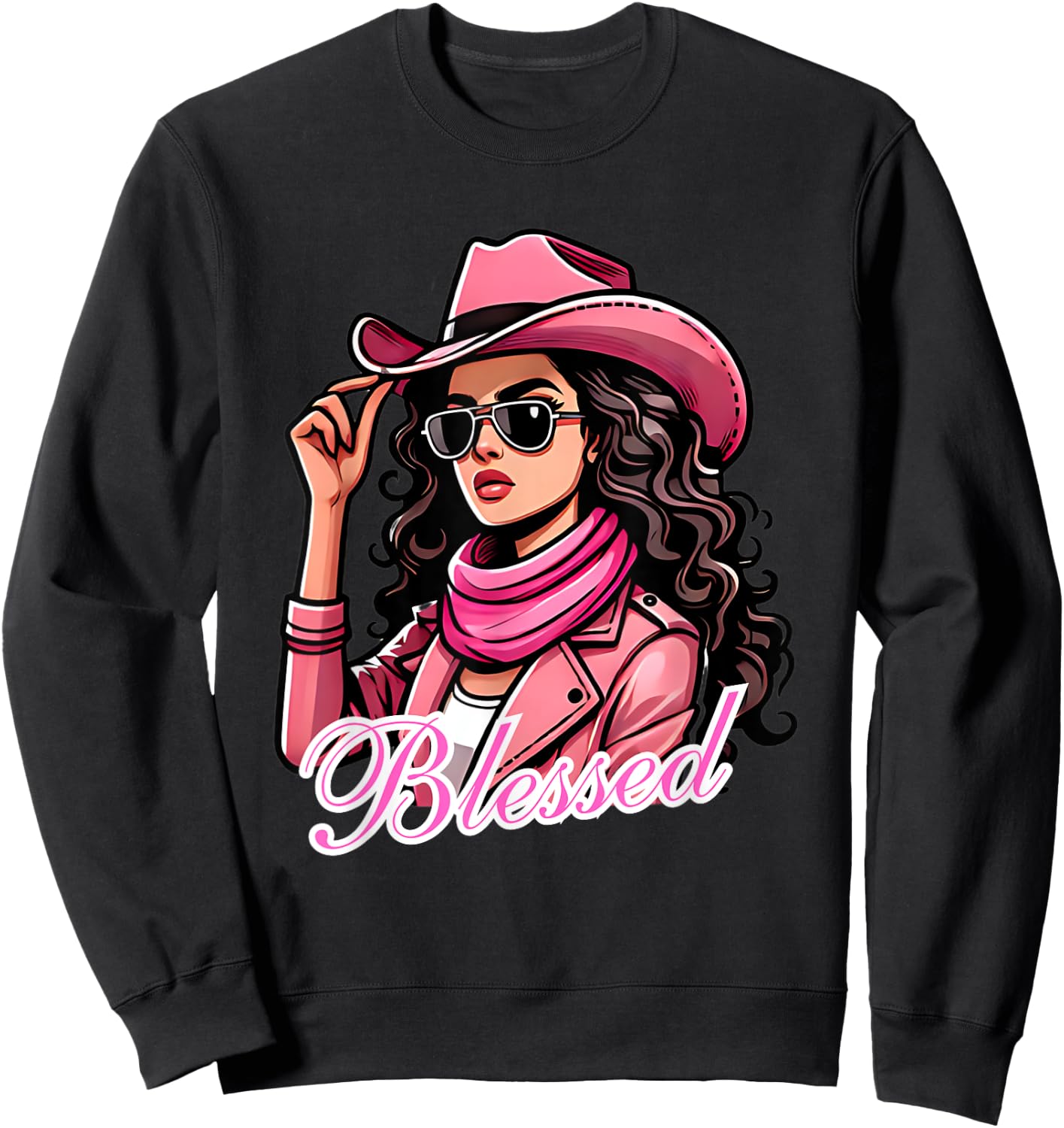 Blessed Black Cowgirl Western Swag African Christian Woman Sweatshirt - Sweatshirt | Black