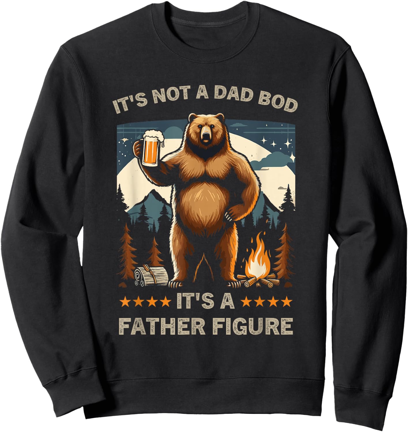 It's Not A Bad Bod It's A Father Figure Family Dad funny Sweatshirt - Sweatshirt | Black