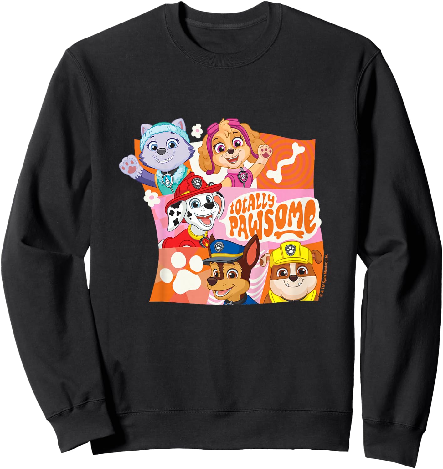 Kids PAW Patrol Totally Pawsome Character Panels Group Shot Sweatshirt - Sweatshirt | Black
