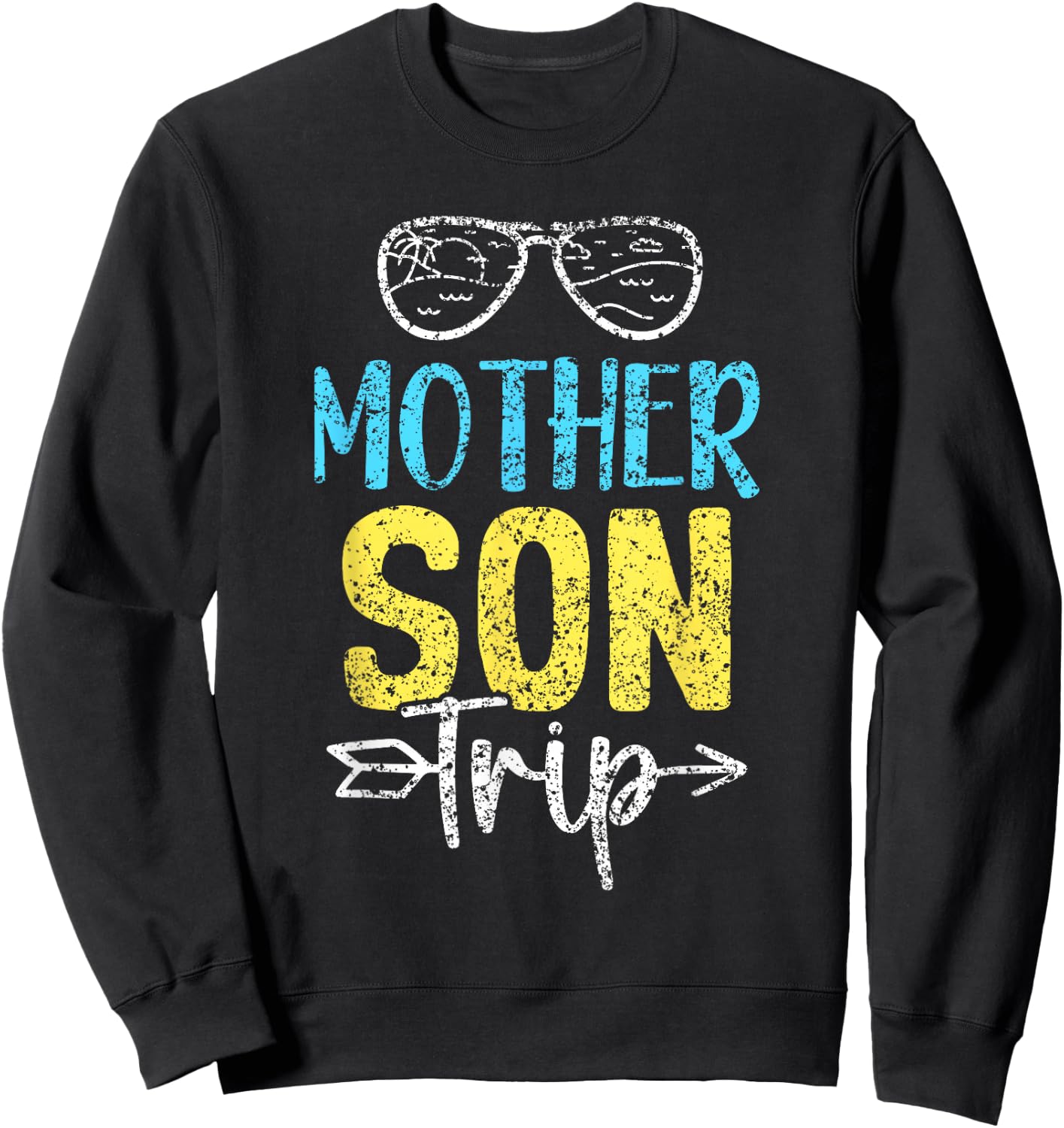 Mother Son Travel Mother's Day Mum Matching Mother Son Mum Sweatshirt - Sweatshirt | Black