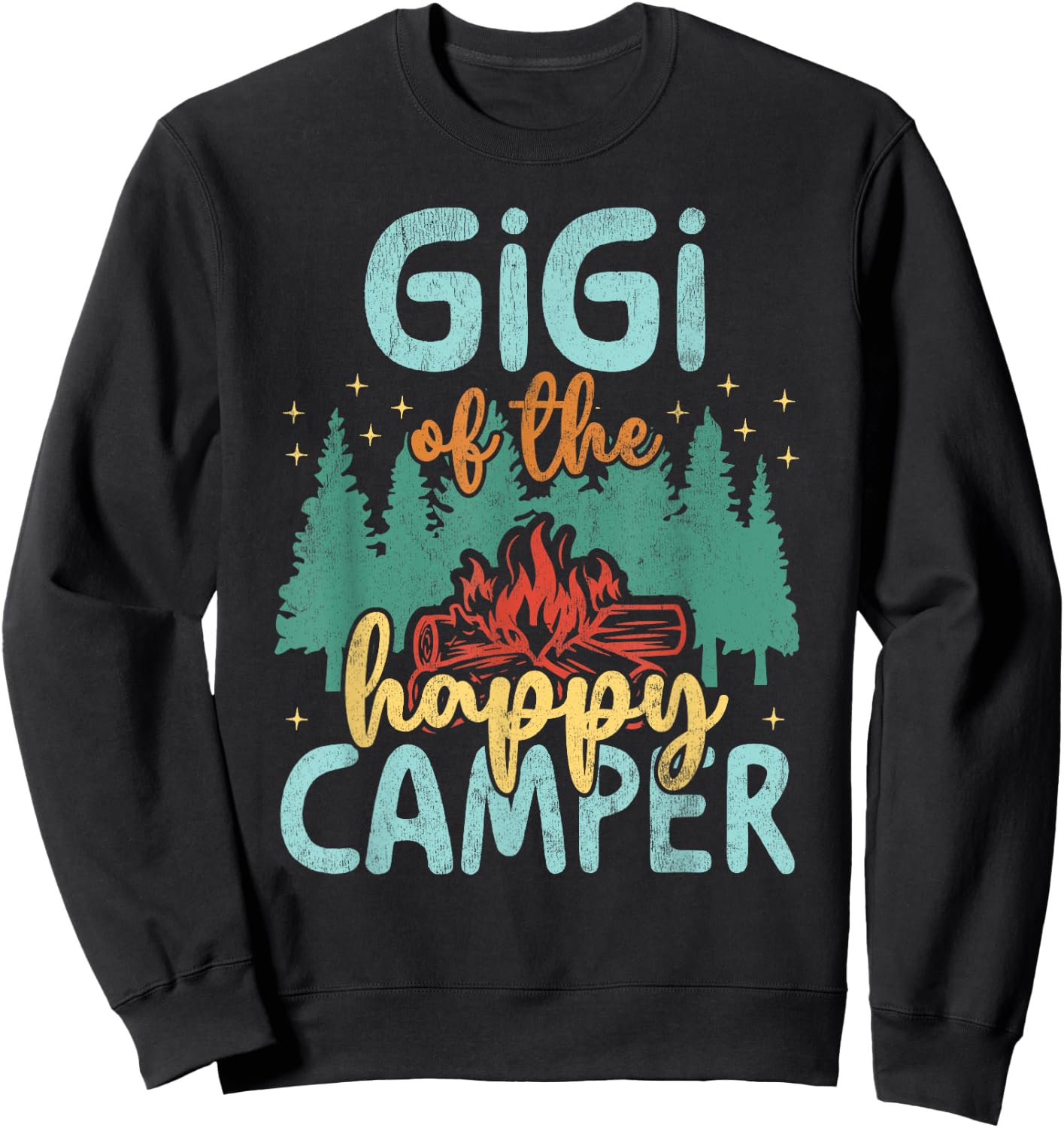 Gigi of Happy Camper 1st Birthday Party Retro Gigi Sweatshirt - Sweatshirt | Black