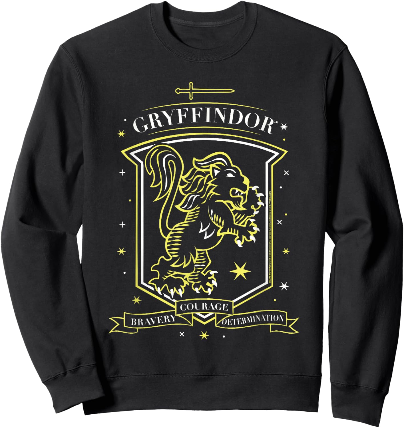 Harry Potter Hand Drawn Gryffindor Shield Sweatshirt - Sweatshirt | Black