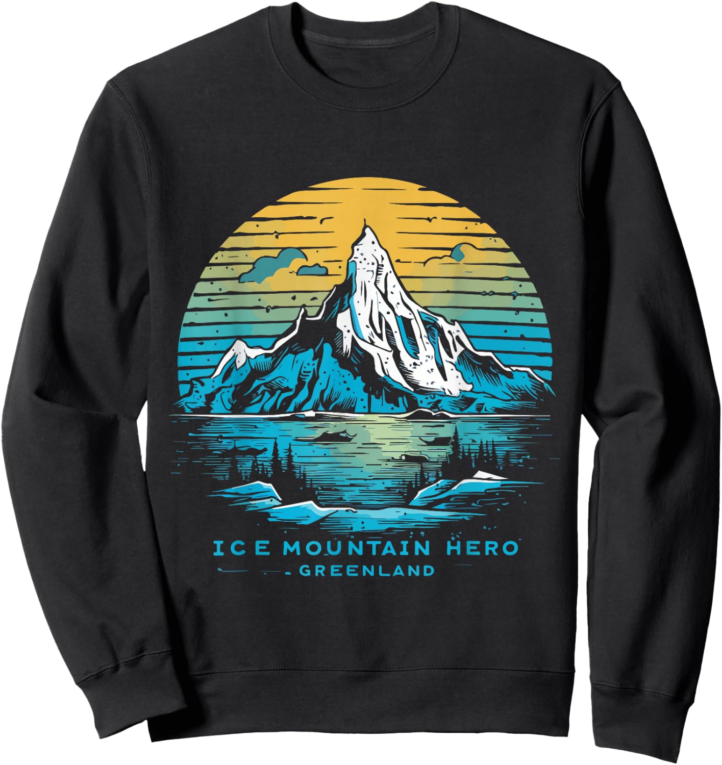 Ice Mountain Greenland Souvenir Sweatshirt - Sweatshirt | Black