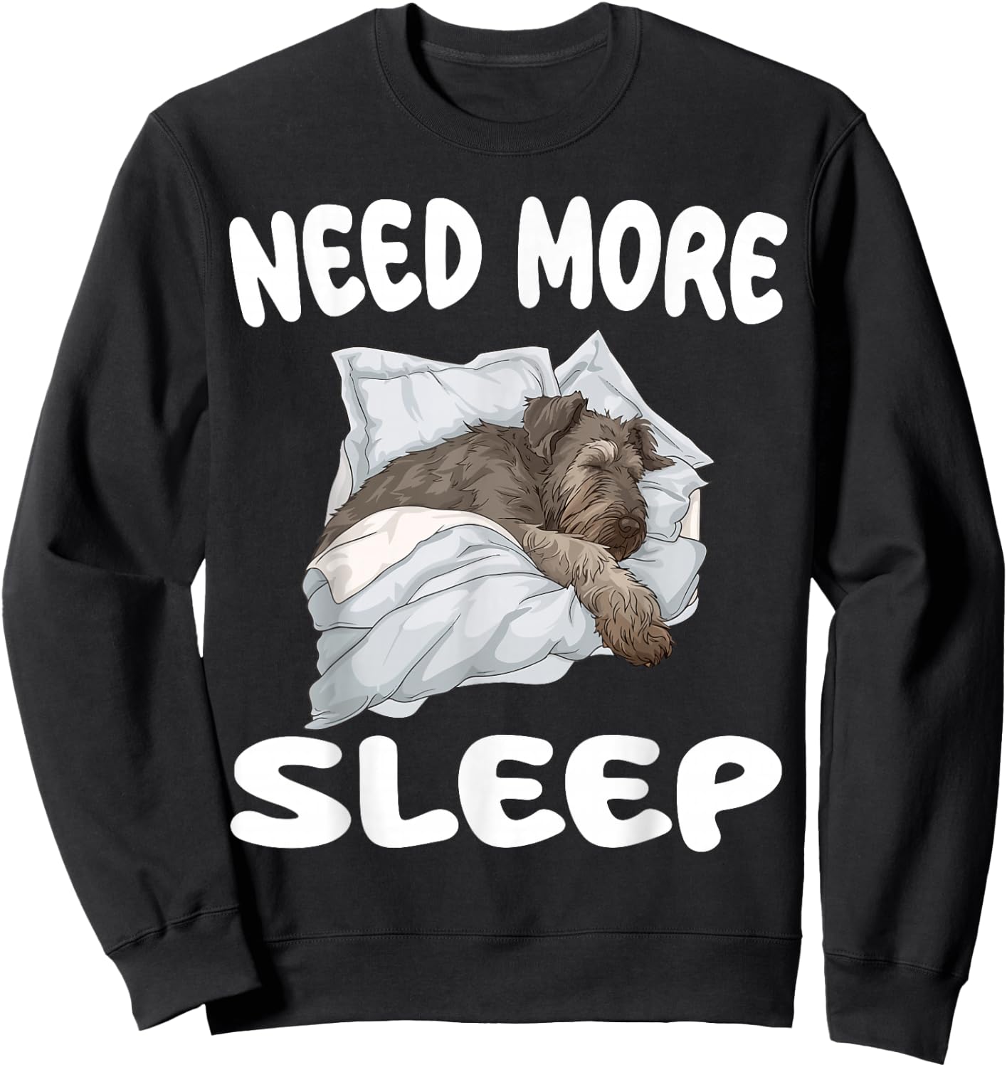 Cute Irish Wolfhound Need More Sleep Pajamas Nightgown Sweatshirt - Sweatshirt | Black