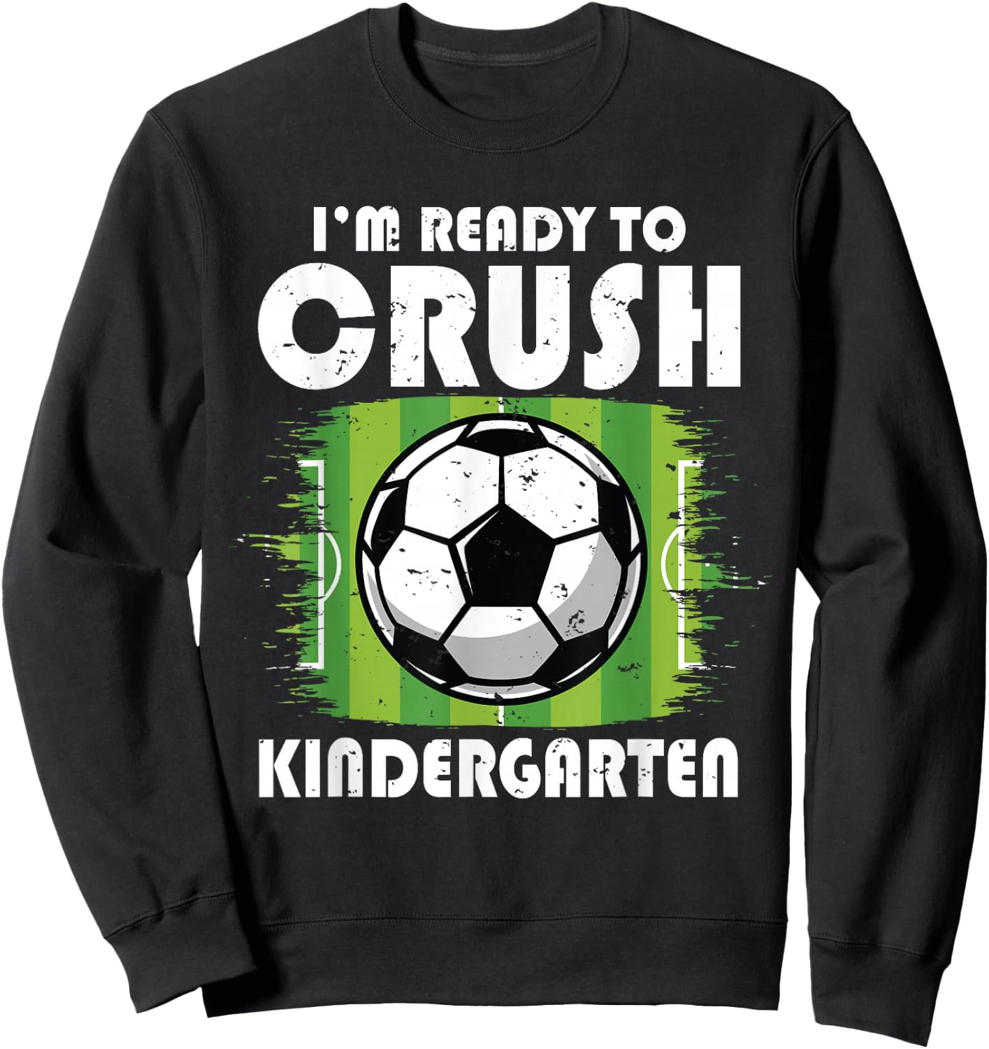 Back to School First Day of Kindergarten Soccer Boys Kids Sweatshirt - Sweatshirt | Black