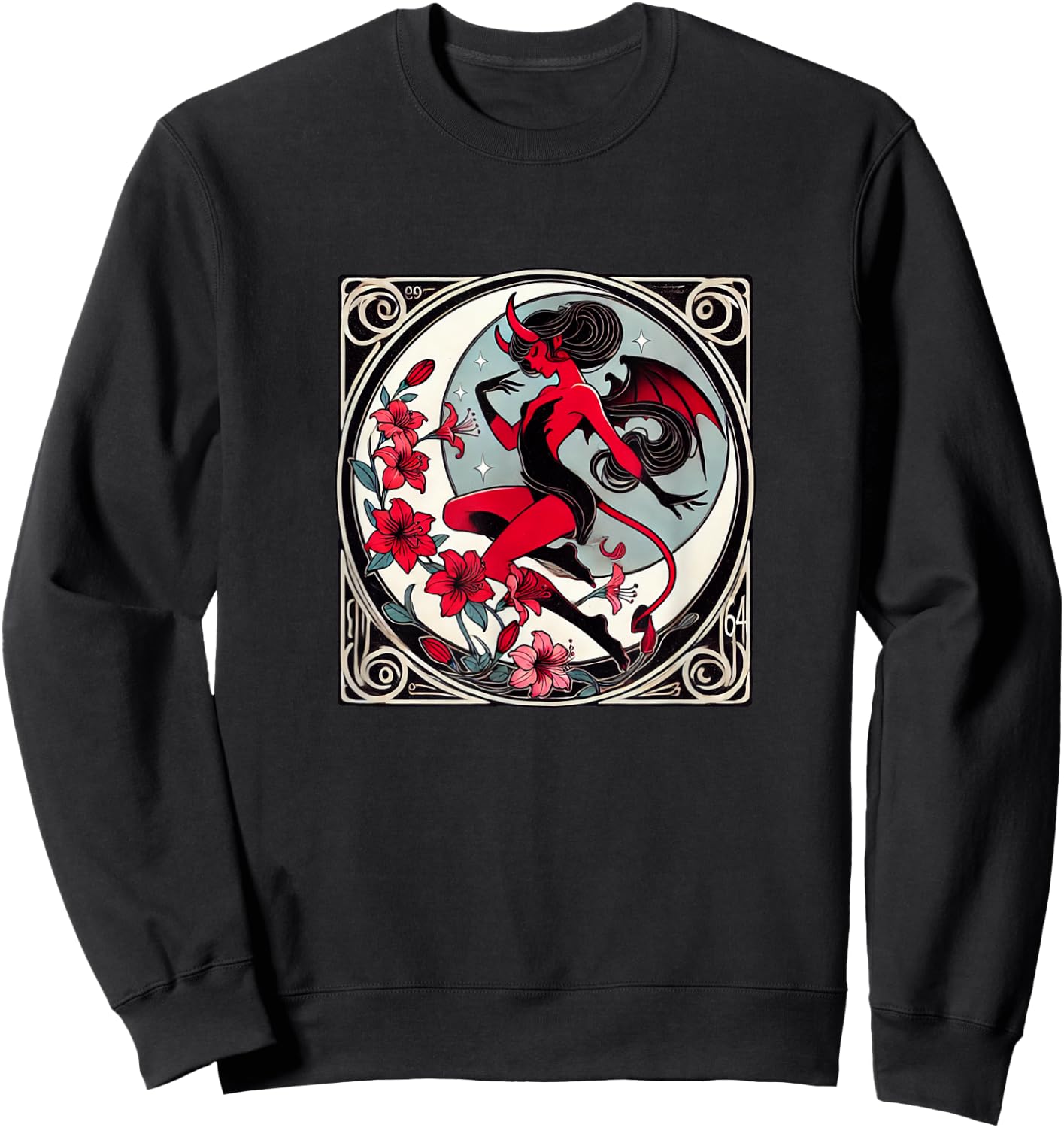Devil Girl Pinup Illustration Devil girls Sweatshirt - Sweatshirt | Black