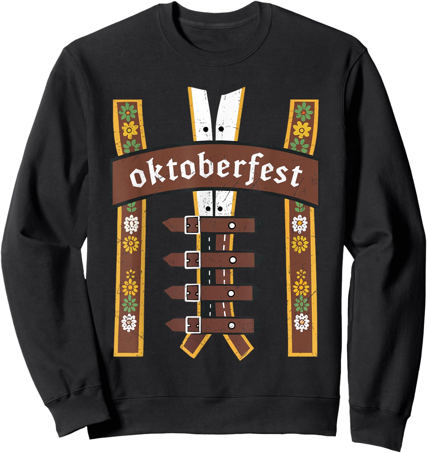 Oktoberfest Bavarian Munich Beer Lederhosen Suspenders Sweatshirt - Sweatshirt | Black