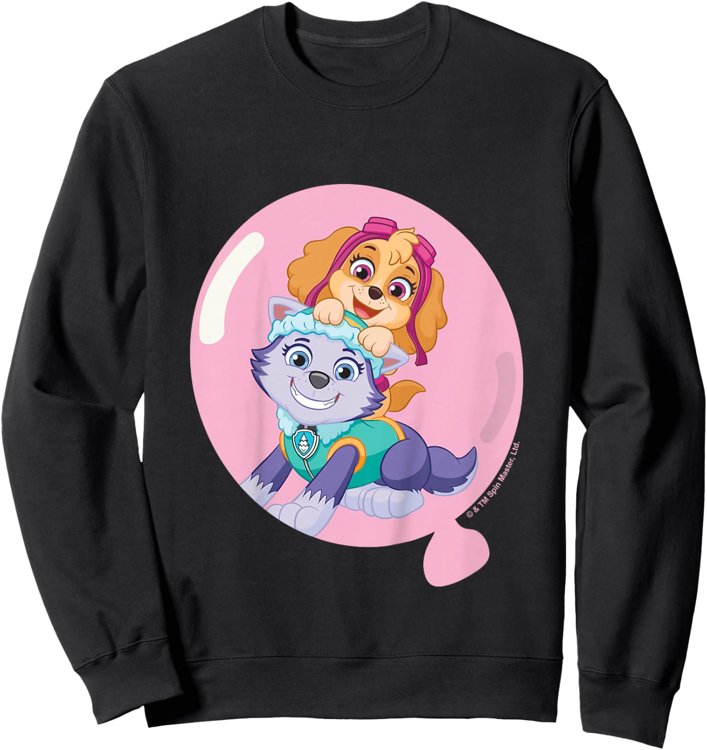 PAW Patrol Skye & Everest Cute Balloon Portrait Sweatshirt - Sweatshirt | Black