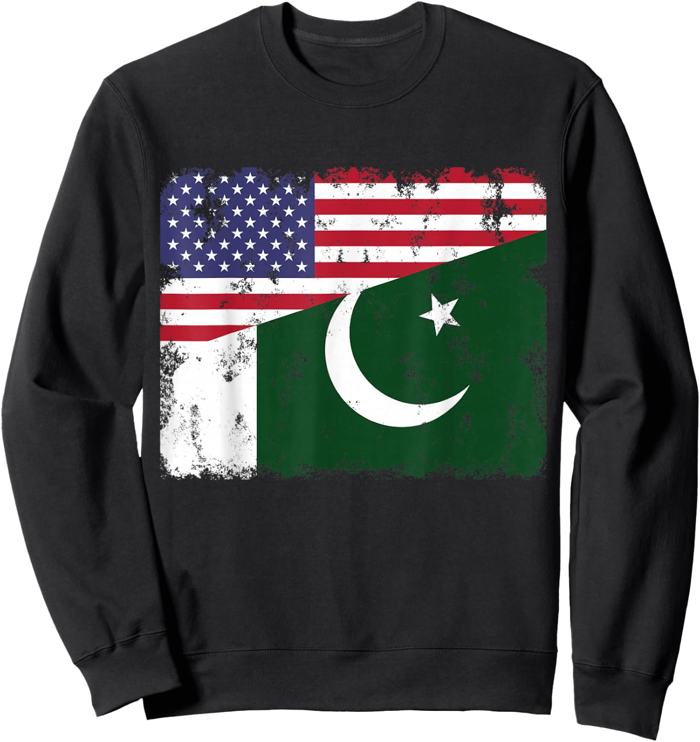 Pakistan Pride Pakistani American Flag Roots Heritage Sweatshirt - Sweatshirt | Black