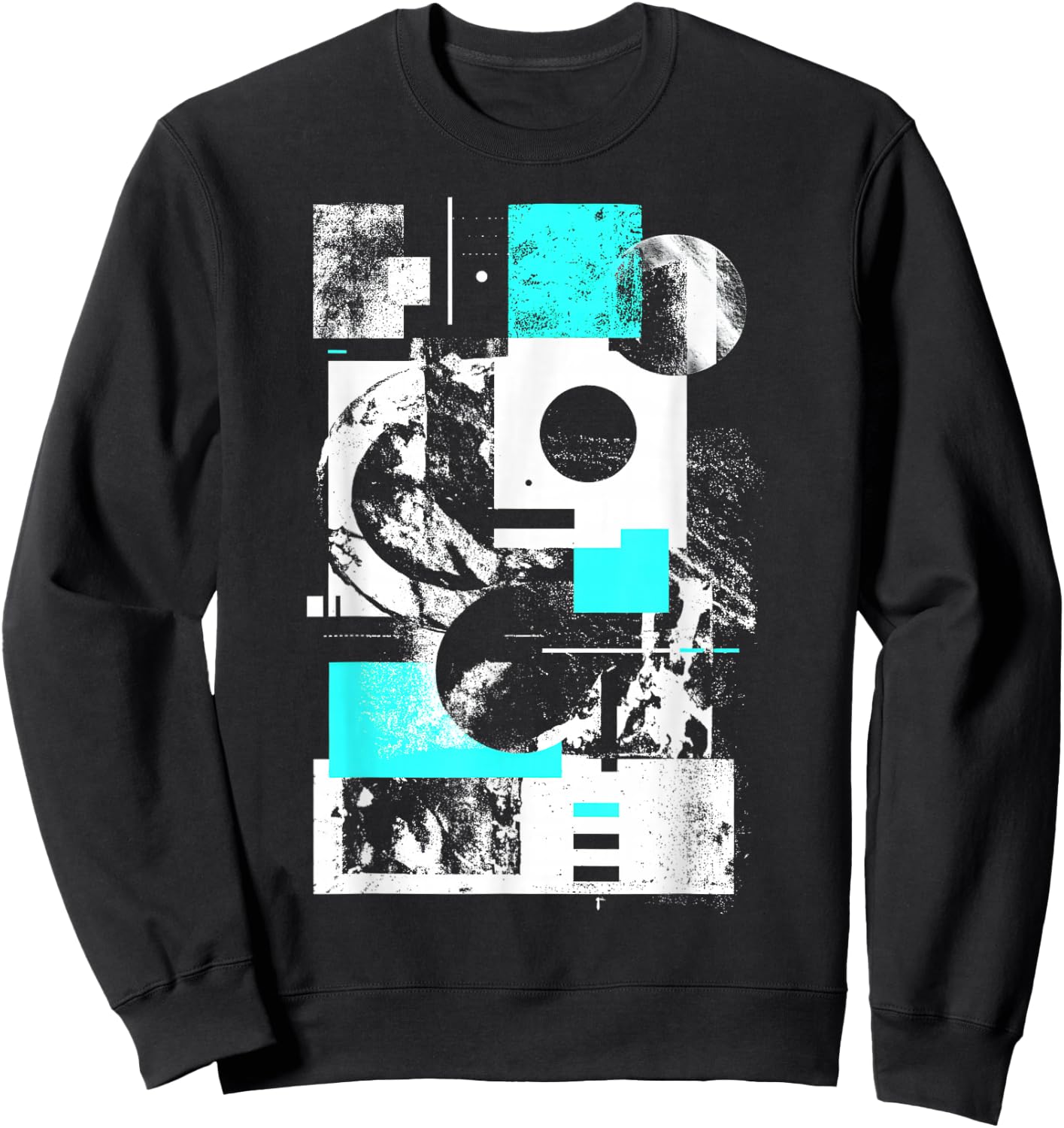 Minimalist Brutalist Geometric Gray Abstract Matrix Graphic Sweatshirt - Sweatshirt | Black