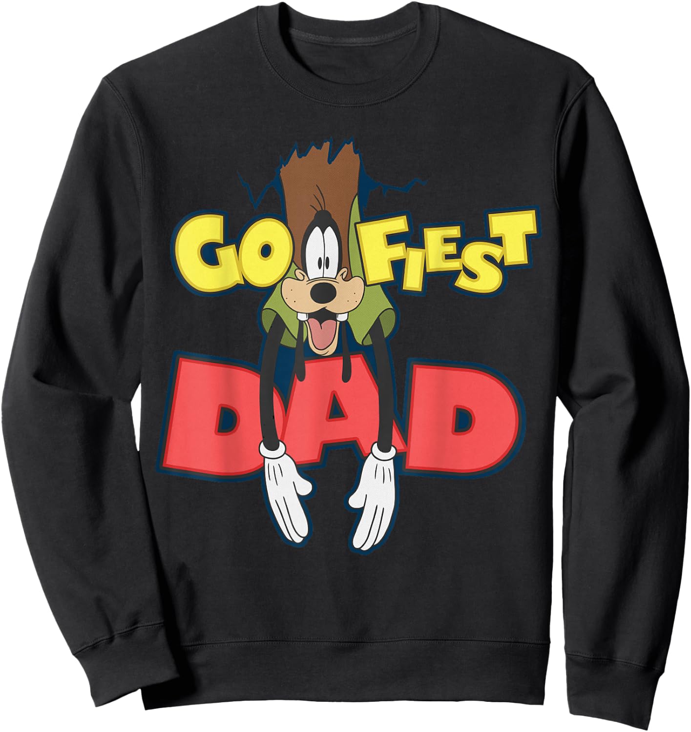 Disney A Goofy Movie Goofy Goofiest Dad Logo Father's Day Sweatshirt - Sweatshirt | Black