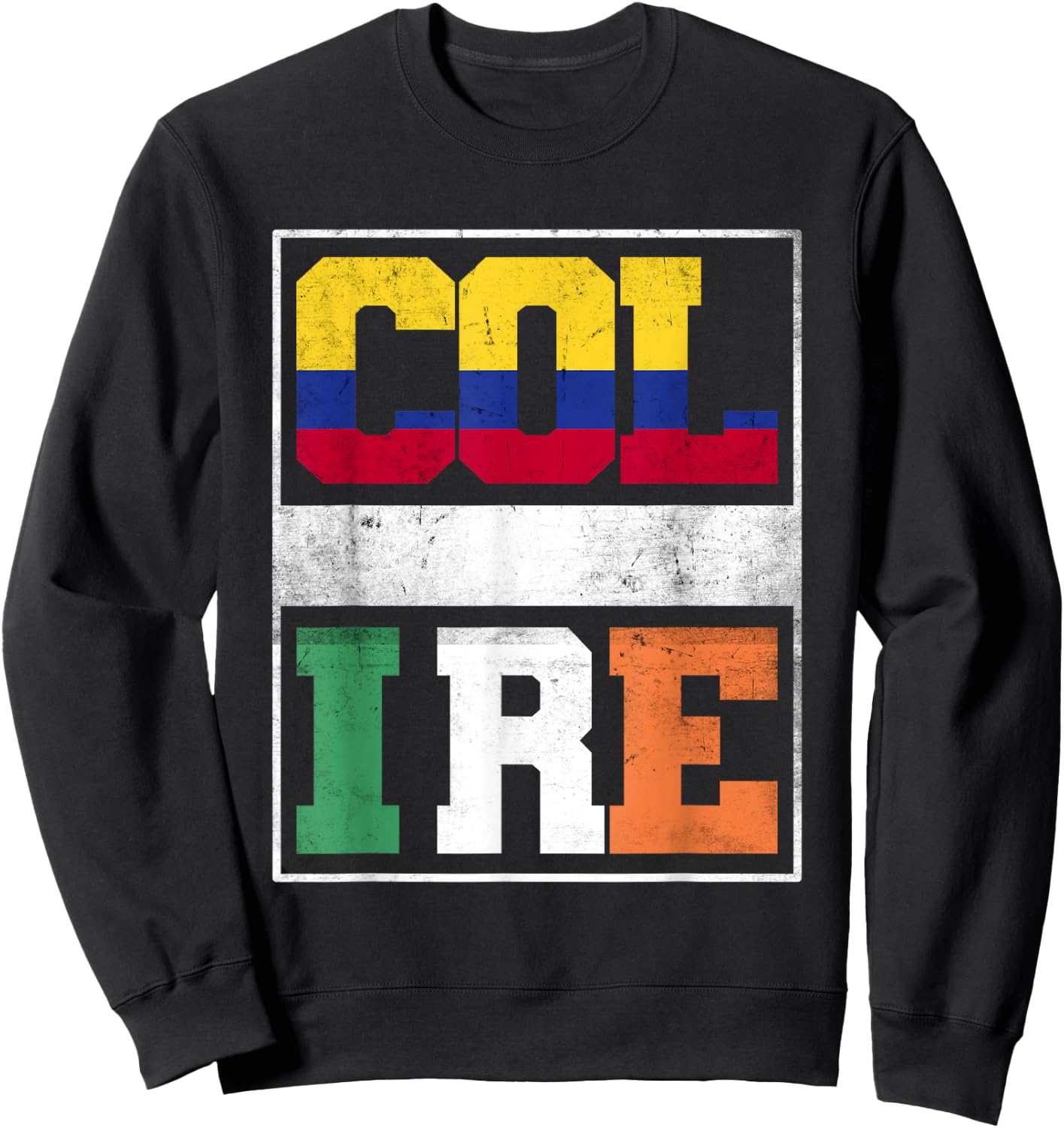 Colombia and Ireland Mix Colombian Irish Roots Sweatshirt - Sweatshirt | Black