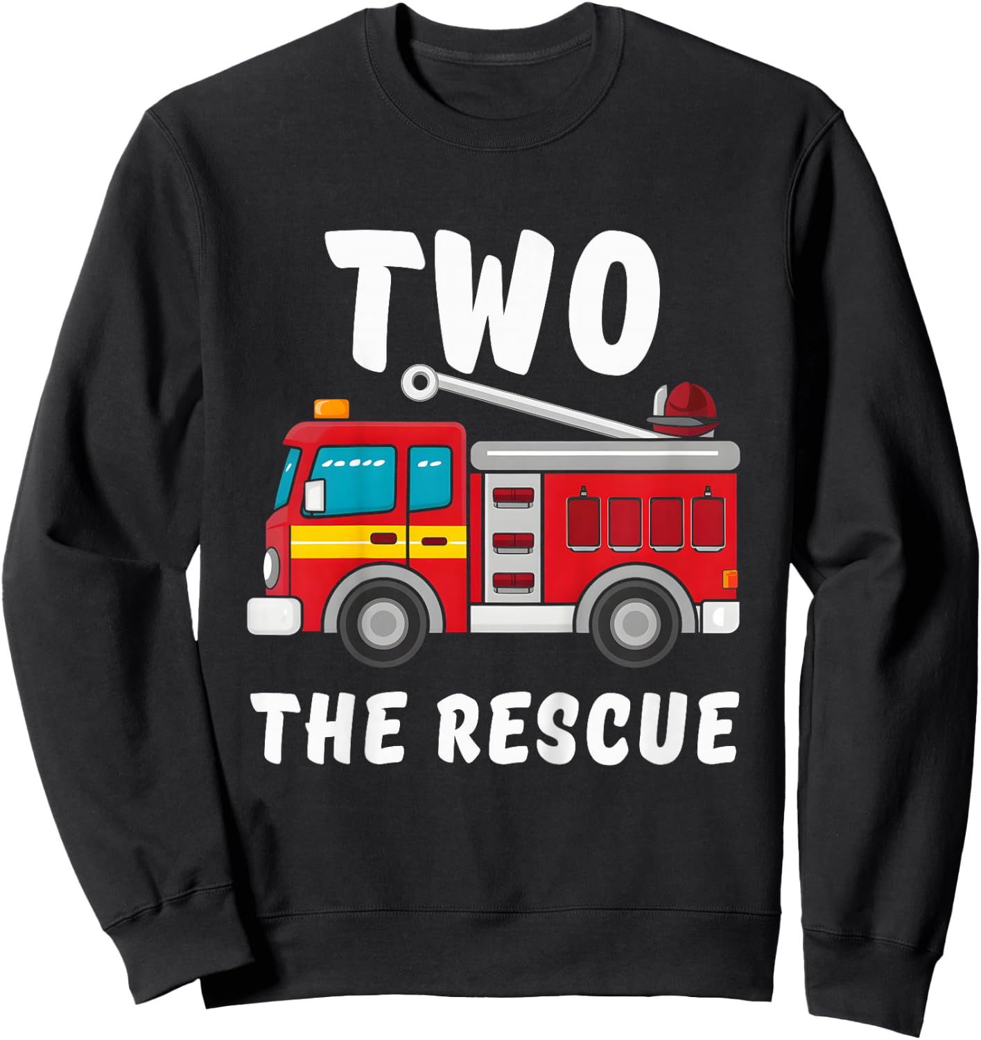 2 The Rescue Fireman 2nd Birthday party Sweatshirt - Sweatshirt | Black