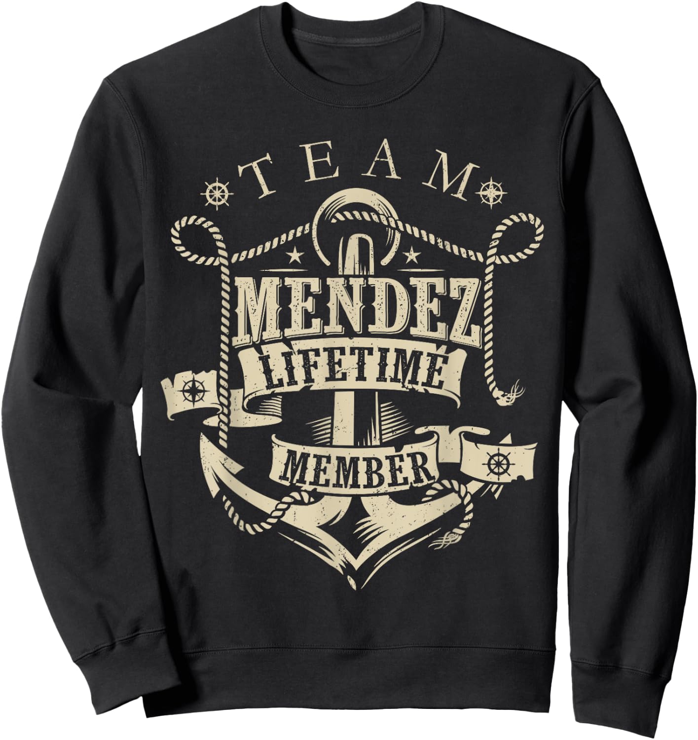 Team MENDEZ Lifetime Member Vintage MENDEZ Family Name Sweatshirt - Sweatshirt | Black