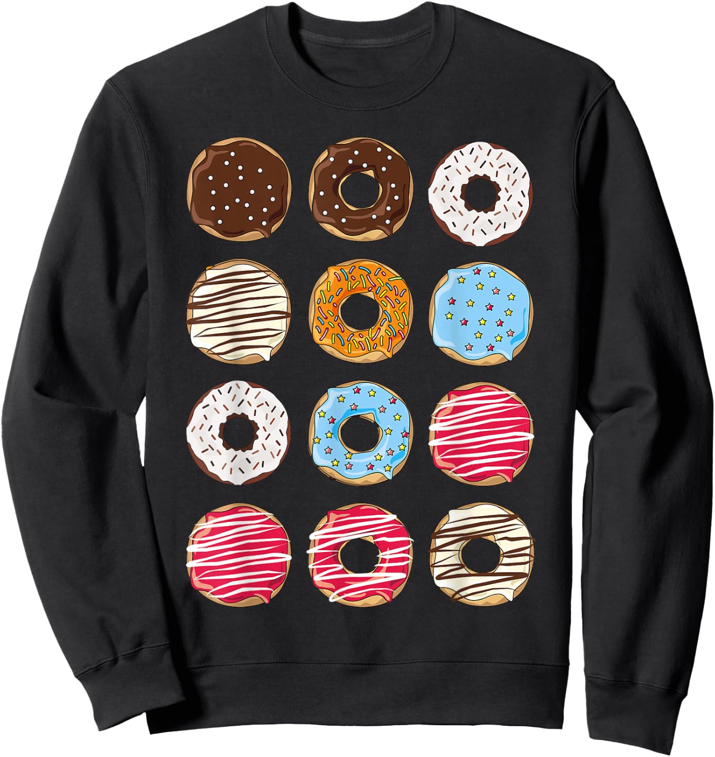 Dozen Donuts Doughnut Box Donut Halloween Costume Dress-up Sweatshirt - Sweatshirt | Black