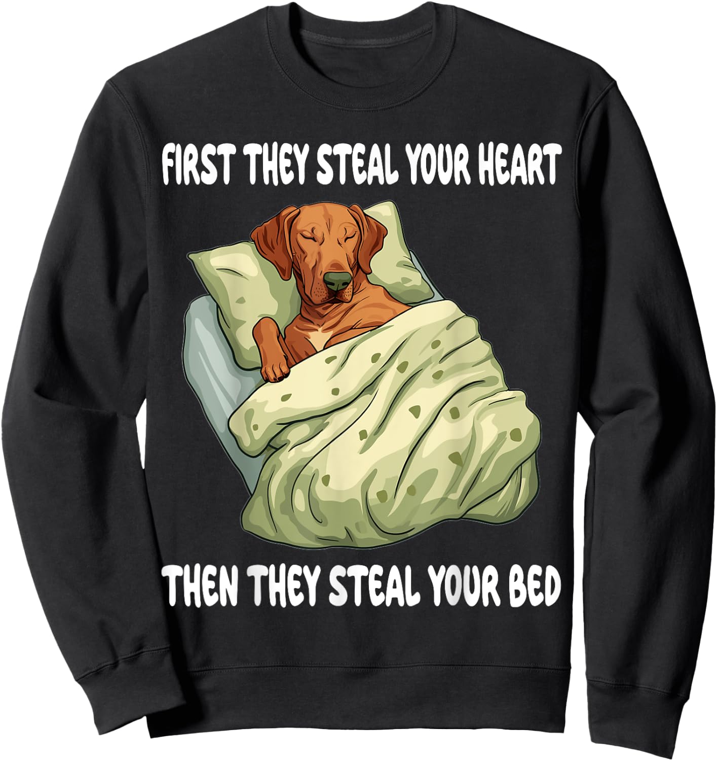 Rhodesian Ridgeback Sleeping Pajamas Nightgown Sweatshirt - Sweatshirt | Black