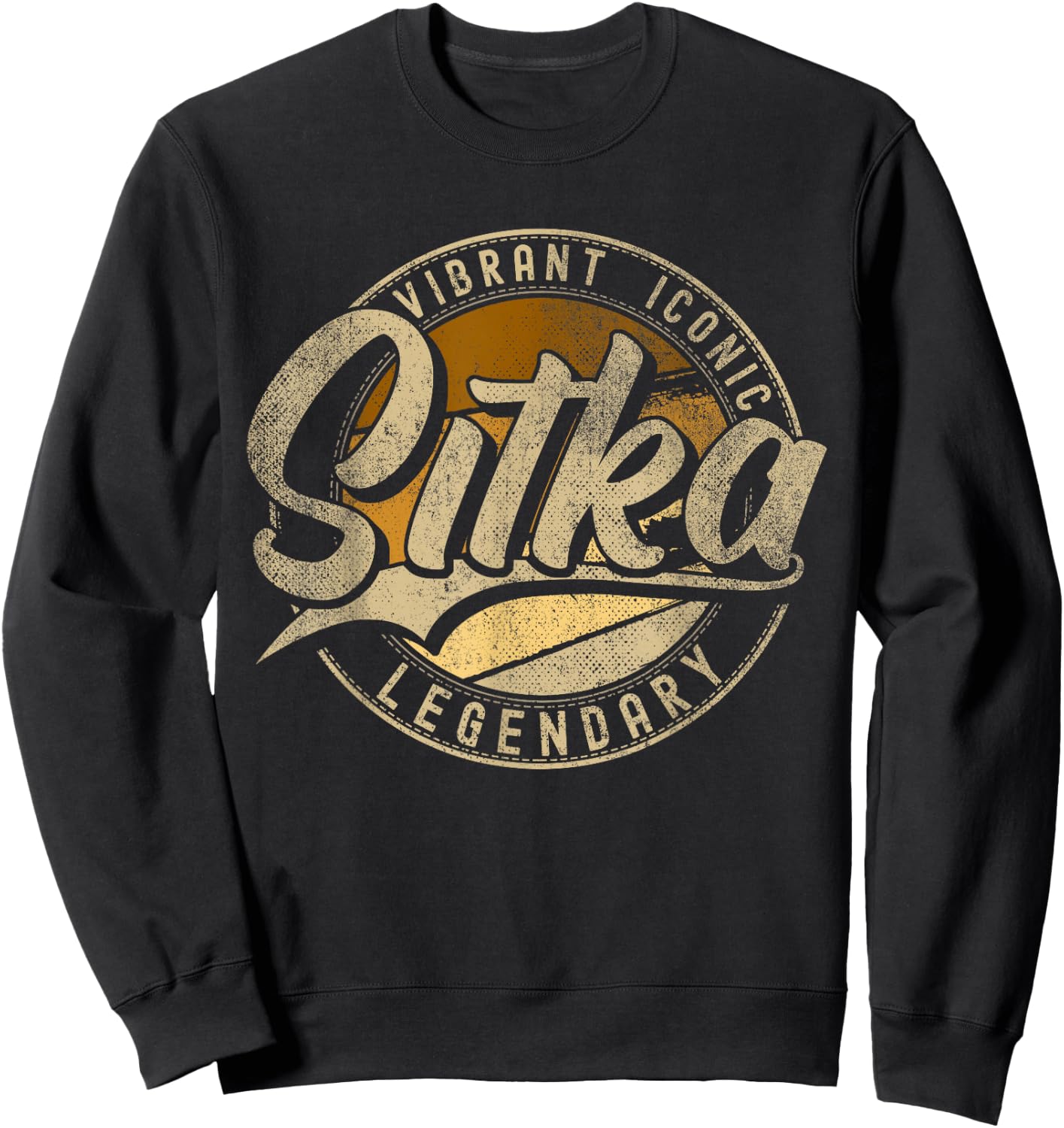 Sitka AK | Alaska | Vintage Distressed Sweatshirt - Sweatshirt | Black