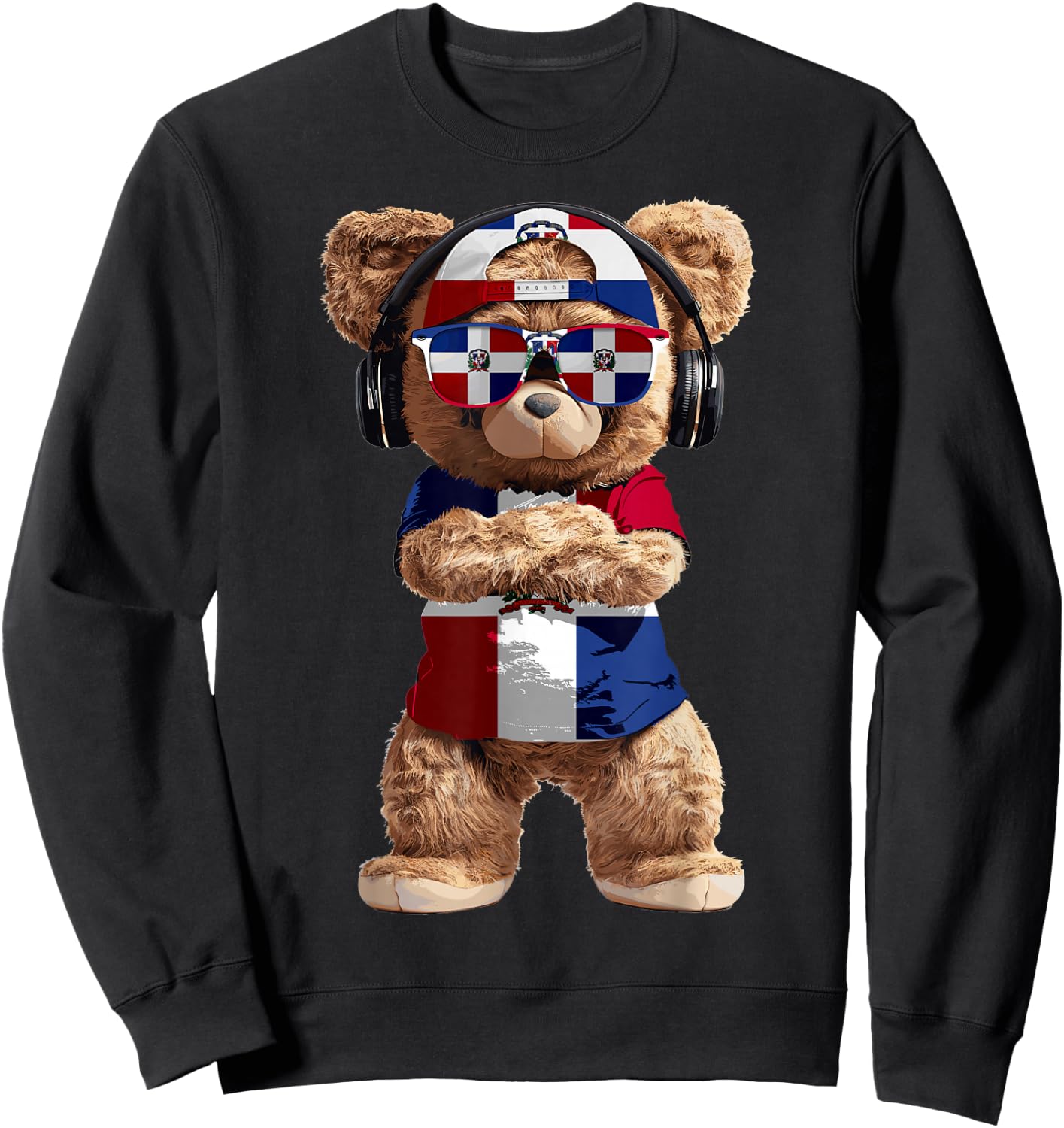 Dominican Republic Flag Souvenirs Bear Products Dominican Sweatshirt - Sweatshirt | Black