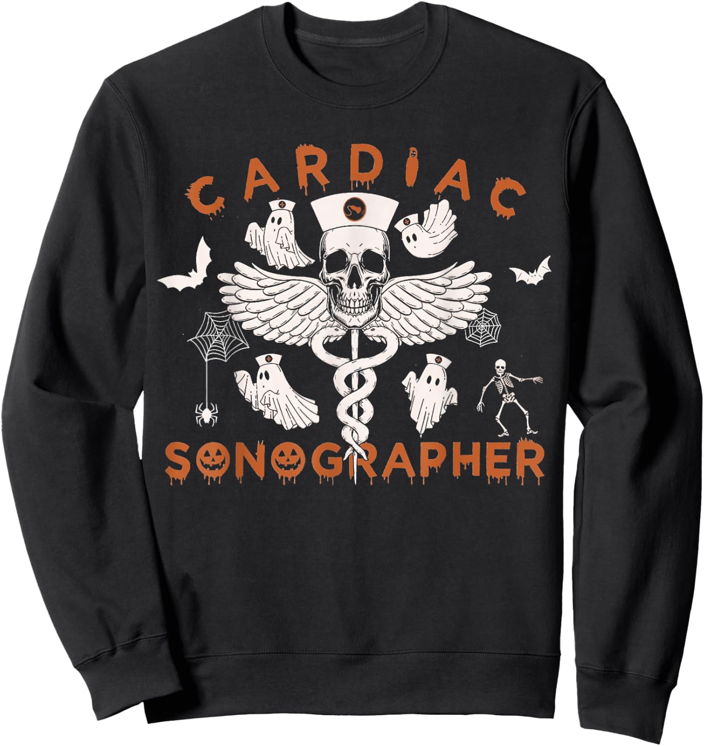 Cardiac Sonographer Halloween, Cardiovascular Halloween Sweatshirt - Sweatshirt | Black