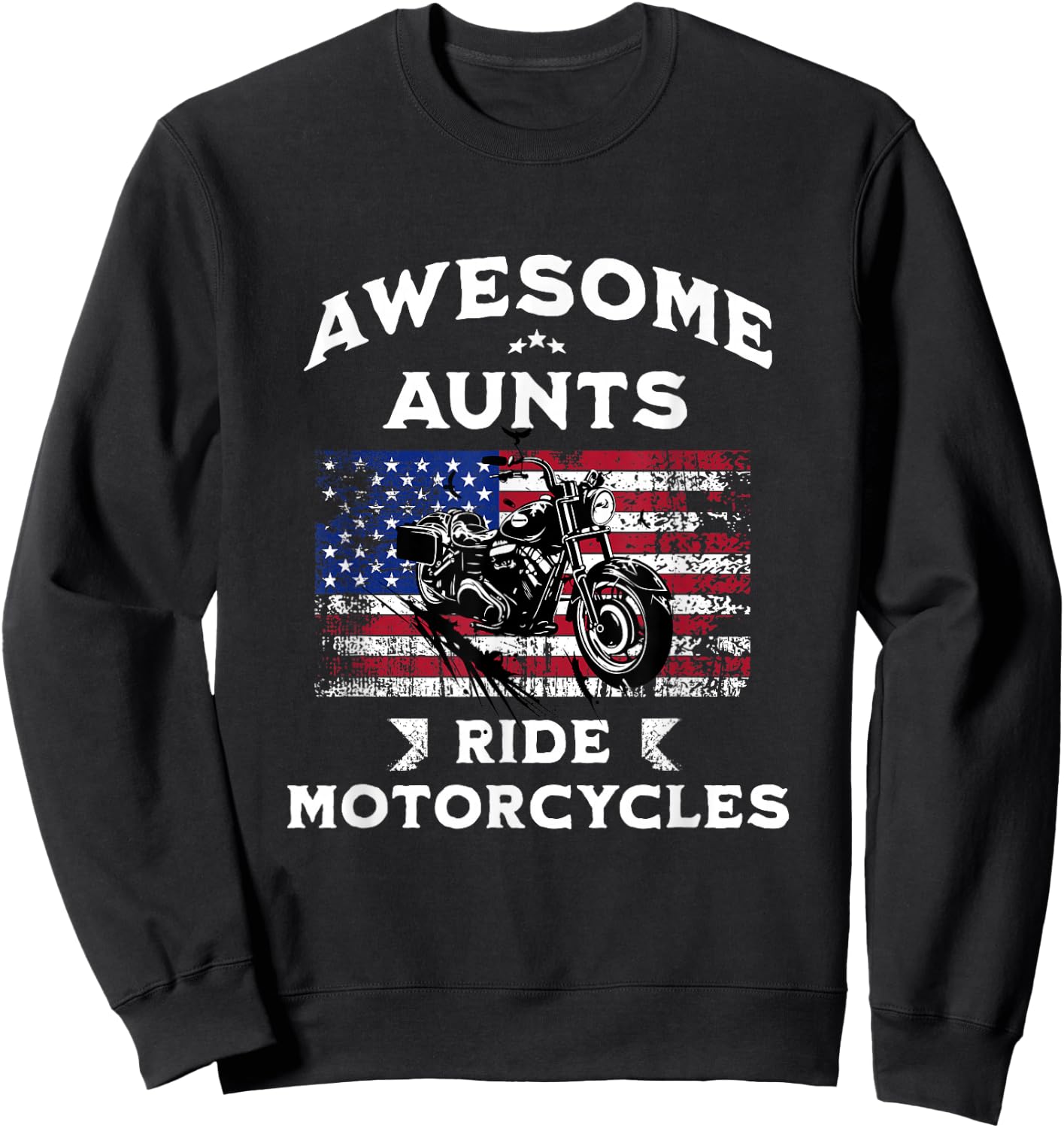 Motorcycle Auntie, Aunt Who Rides Motorcycles Sweatshirt - Sweatshirt | Black