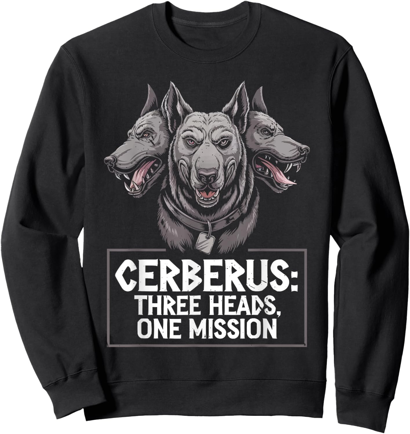 Cerberus Three Headed Dog Mythical Creature Greek Mythology Sweatshirt - Sweatshirt | Black