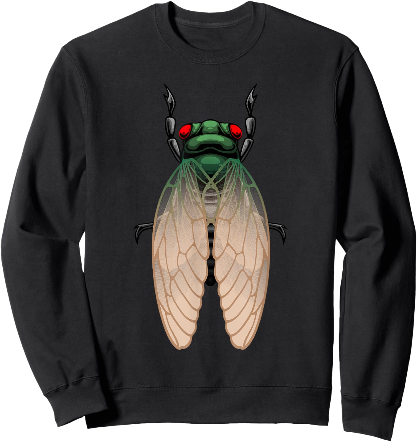 Cicada Art Women Kids Insect Entomologist Cicada Sweatshirt - Sweatshirt | Black