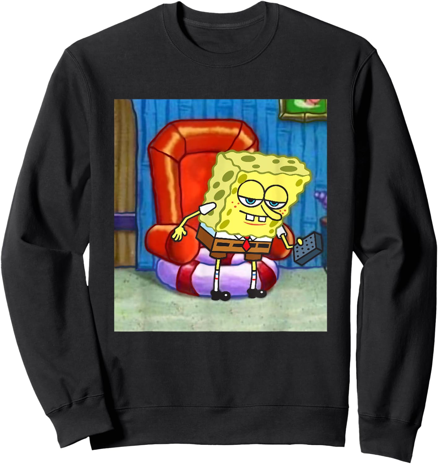 SpongeBob SquarePants Ight Imma Head Out Meme Frame Sweatshirt - Sweatshirt | Black