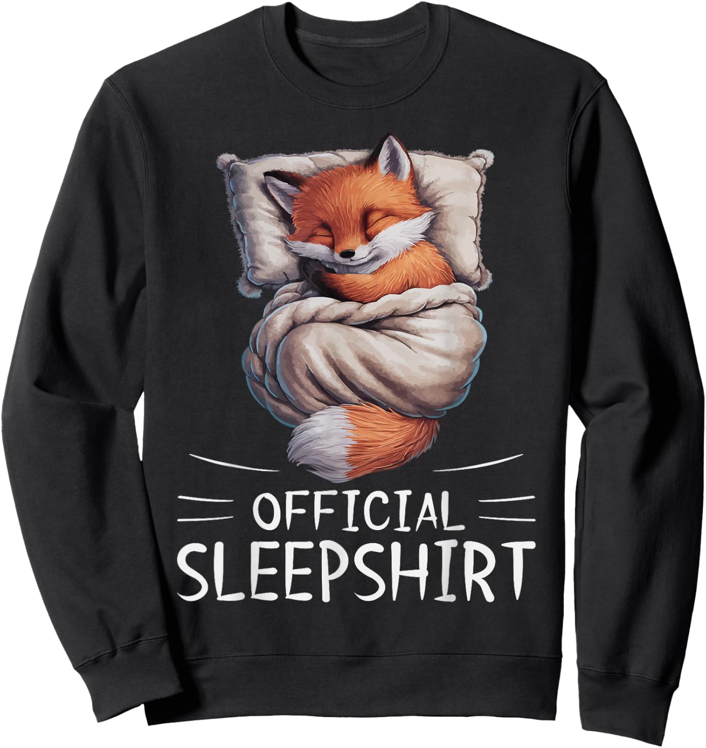 Fox Animal Official Sleepshirt Pajamas Nightgown Sweatshirt - Sweatshirt | Black