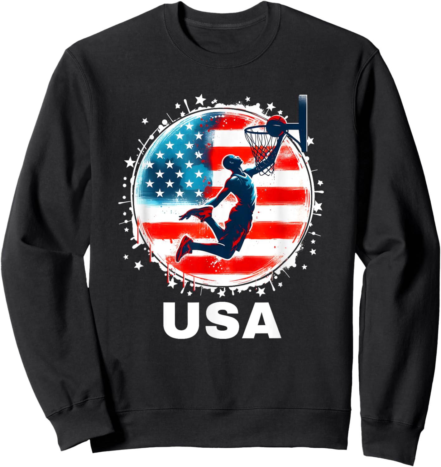 Basketball USA Team Men Women Kids Basketball Apparel USA Sweatshirt - Sweatshirt | Black