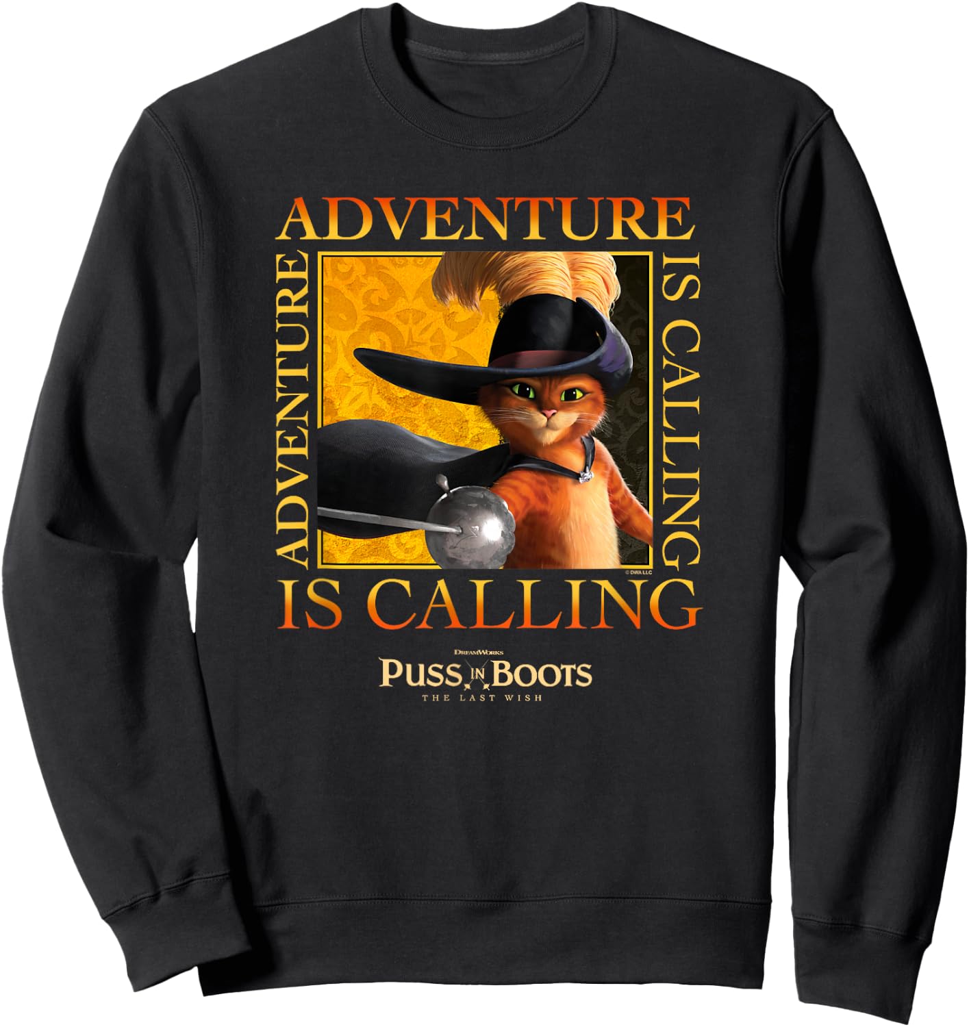 DreamWorks Puss In Boots: The Last Wish Adventure Is Calling Sweatshirt - Sweatshirt | Black