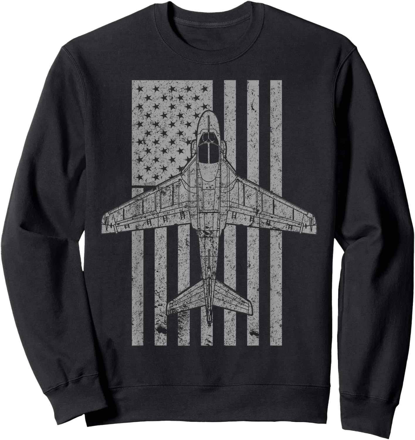 A-6 Intruder A6 Jet Airplane Vintage Flag Sweatshirt - Sweatshirt | Black