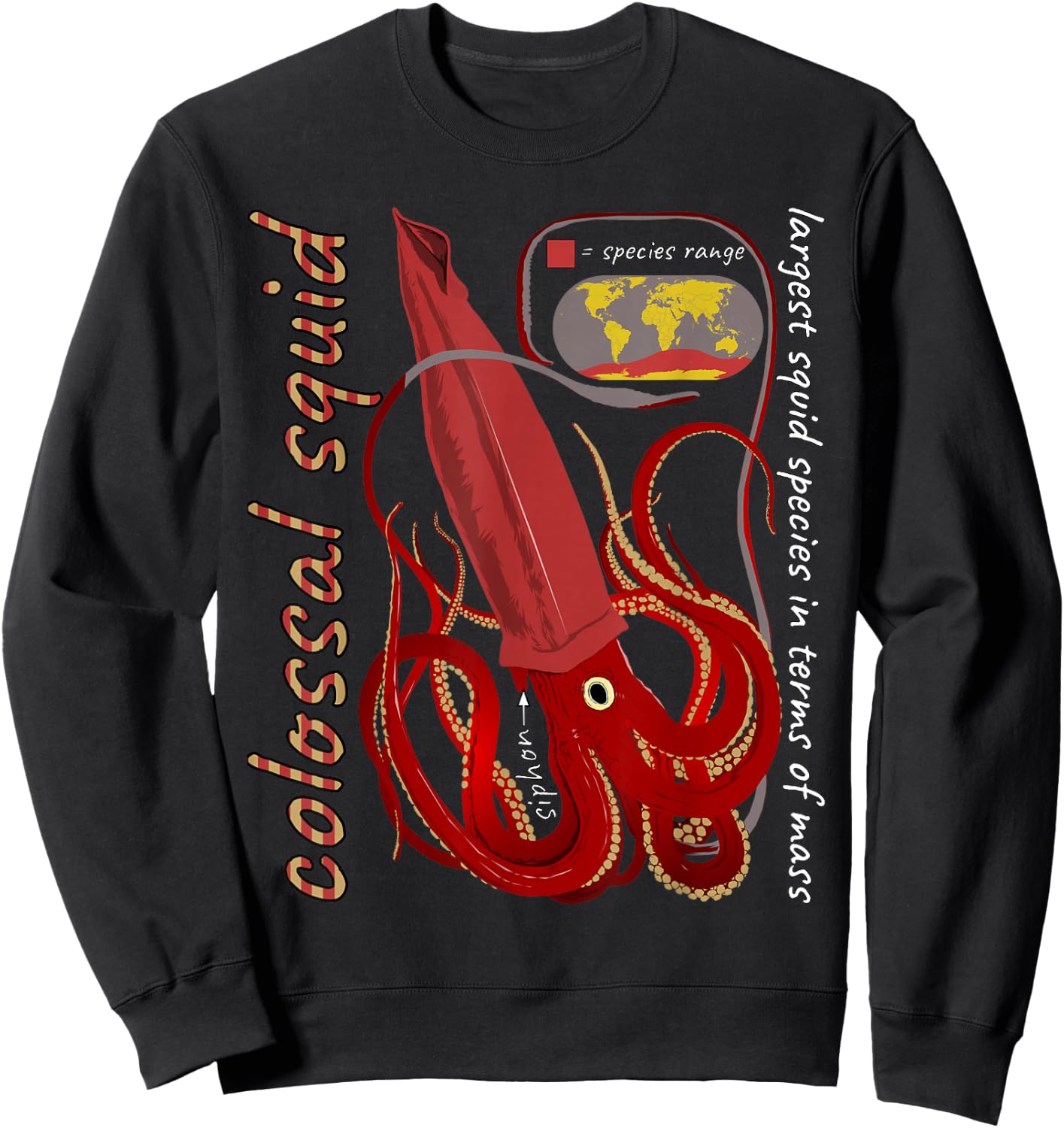 ETCreations Colossal Squid , Small, Black Sweatshirt - Sweatshirt | Black