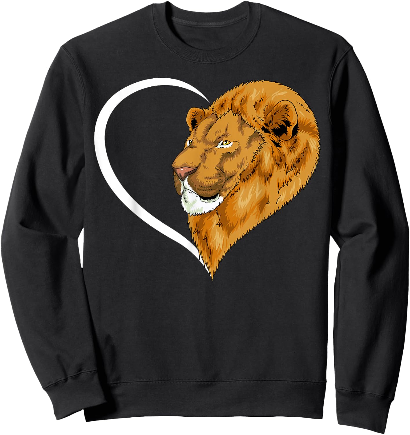 Lion Shirts Girls Kids Heart Cute Lion Sweatshirt - Sweatshirt | Black