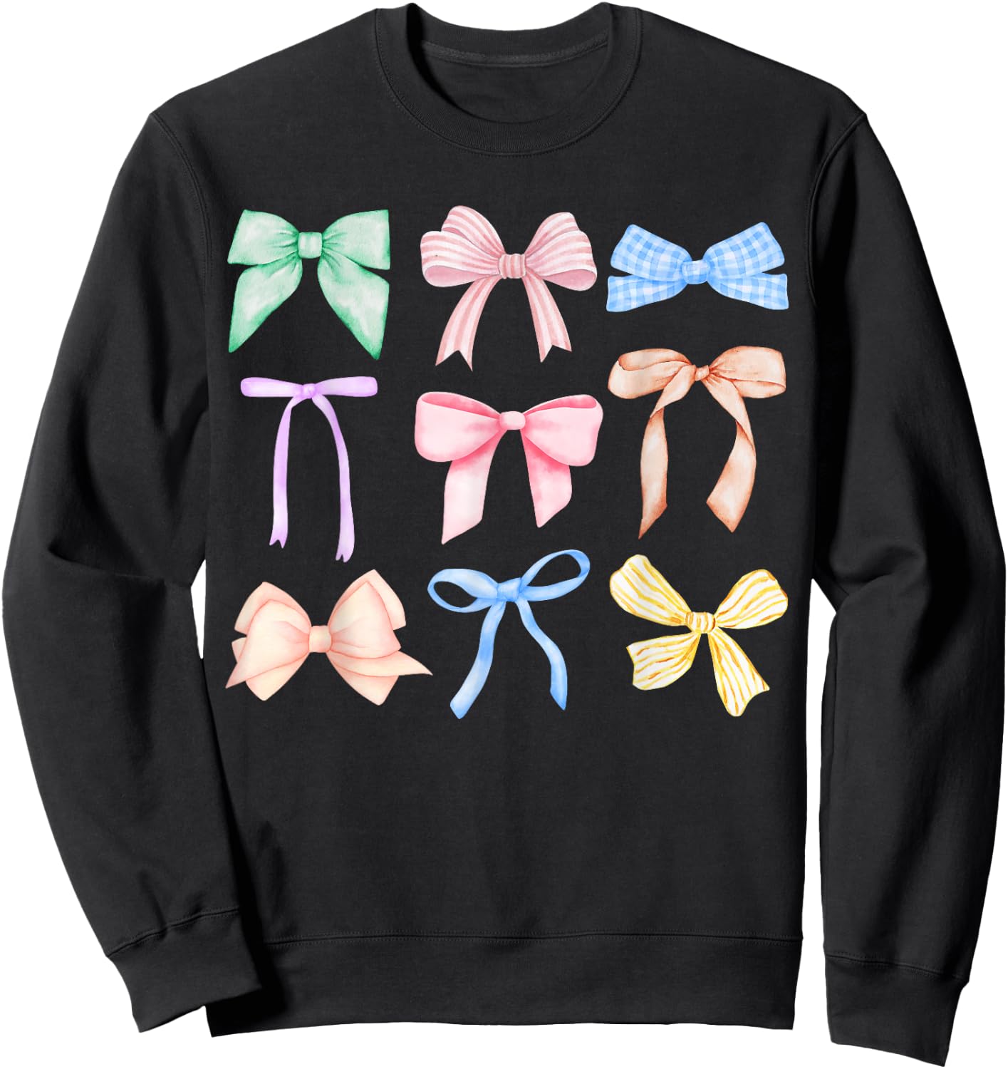 Bows Coquette Bow Coquette Aesthetic Preppy Girly Girl Sweatshirt - Sweatshirt | Black