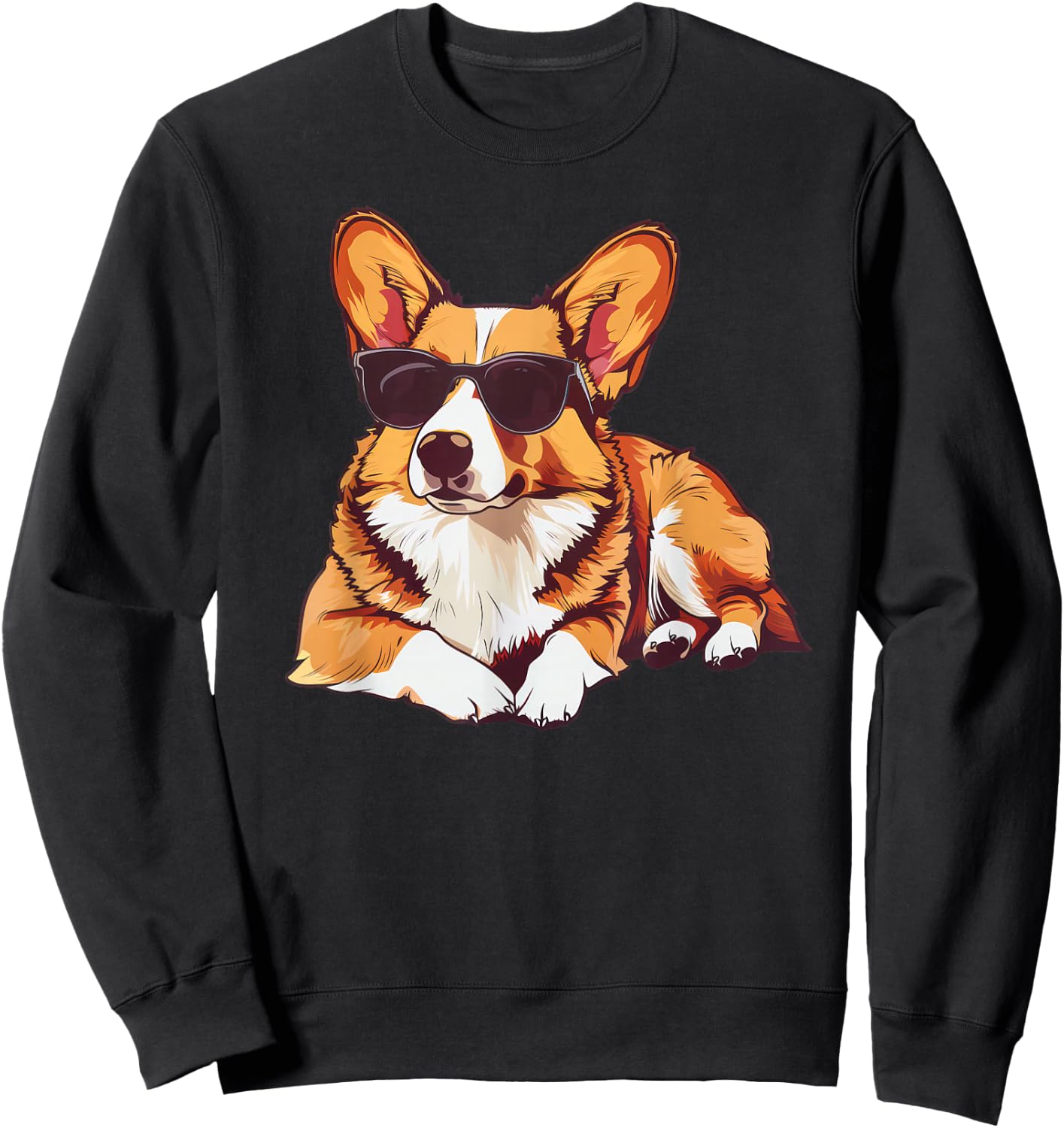 Pembroke Welsh Corgi Dog Sunglasses Sweatshirt - Sweatshirt | Black
